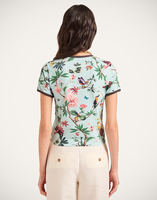 La DoubleJ The Cu-Tee Crop La DoubleJ The Cu-Tee Crop Zooflora Light Blue TSH0068JER076ZOF02BU01