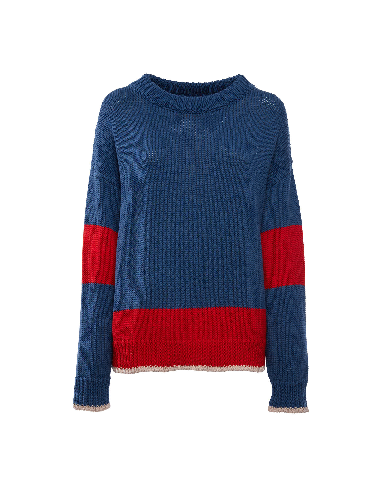 La DoubleJ Boy Sweater Blu-Rosso PUL0064KNI040VAR0101