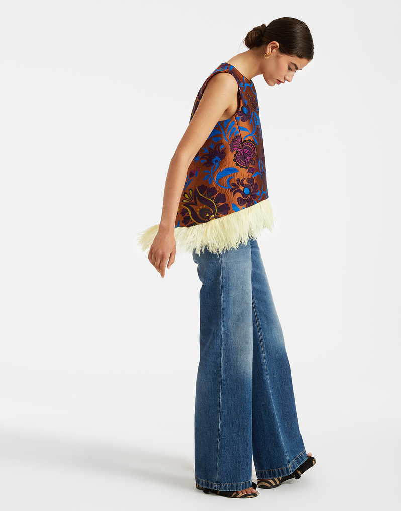 LaDoubleJ La Scala Top (With Feathers) LaDoubleJ La Scala Top (With Feathers) Jacquard Selva TOP0013JAC025SEL0003