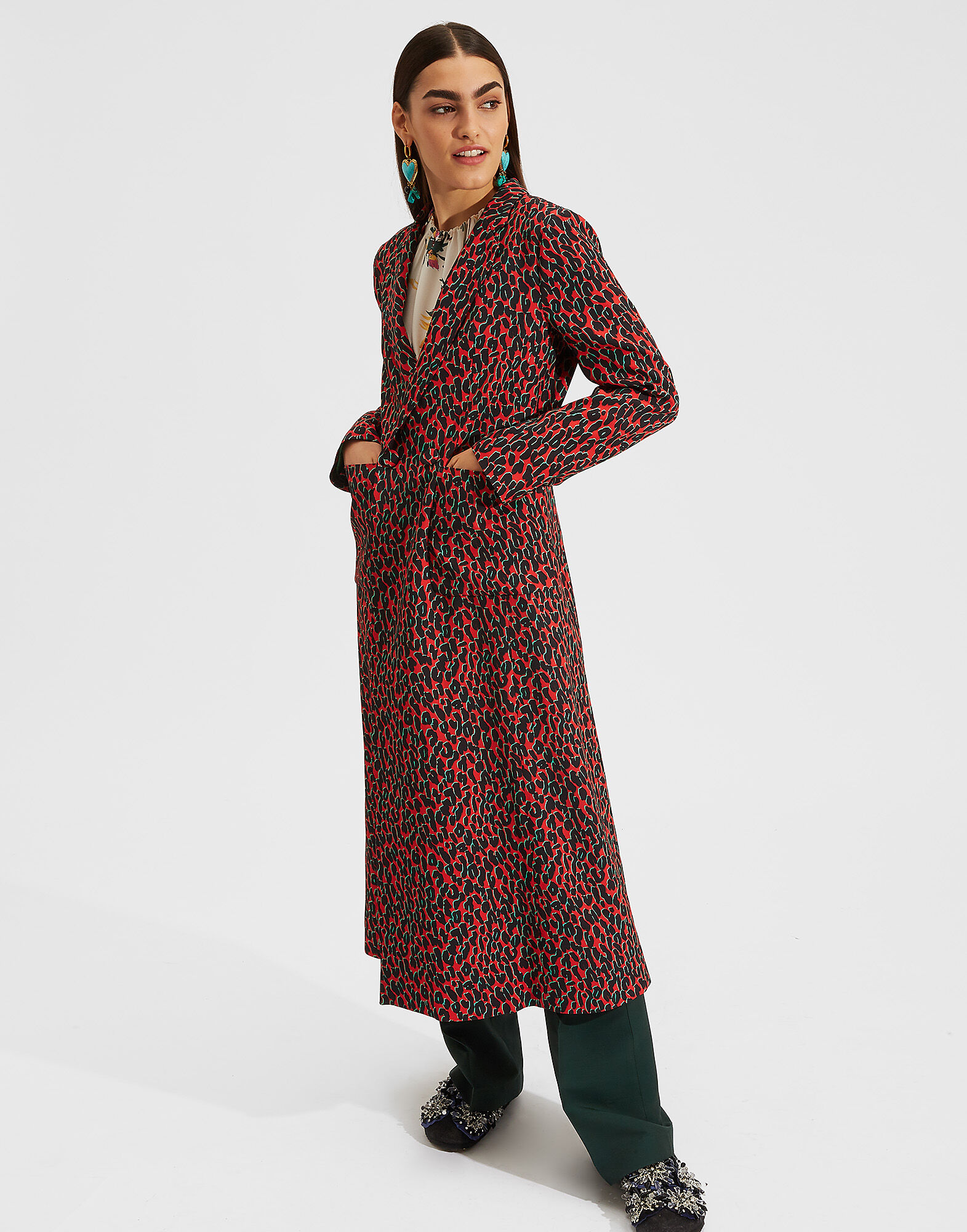 LaDoubleJ Duster Coat Leopard Rosso JAC0013SAB001LEO0002