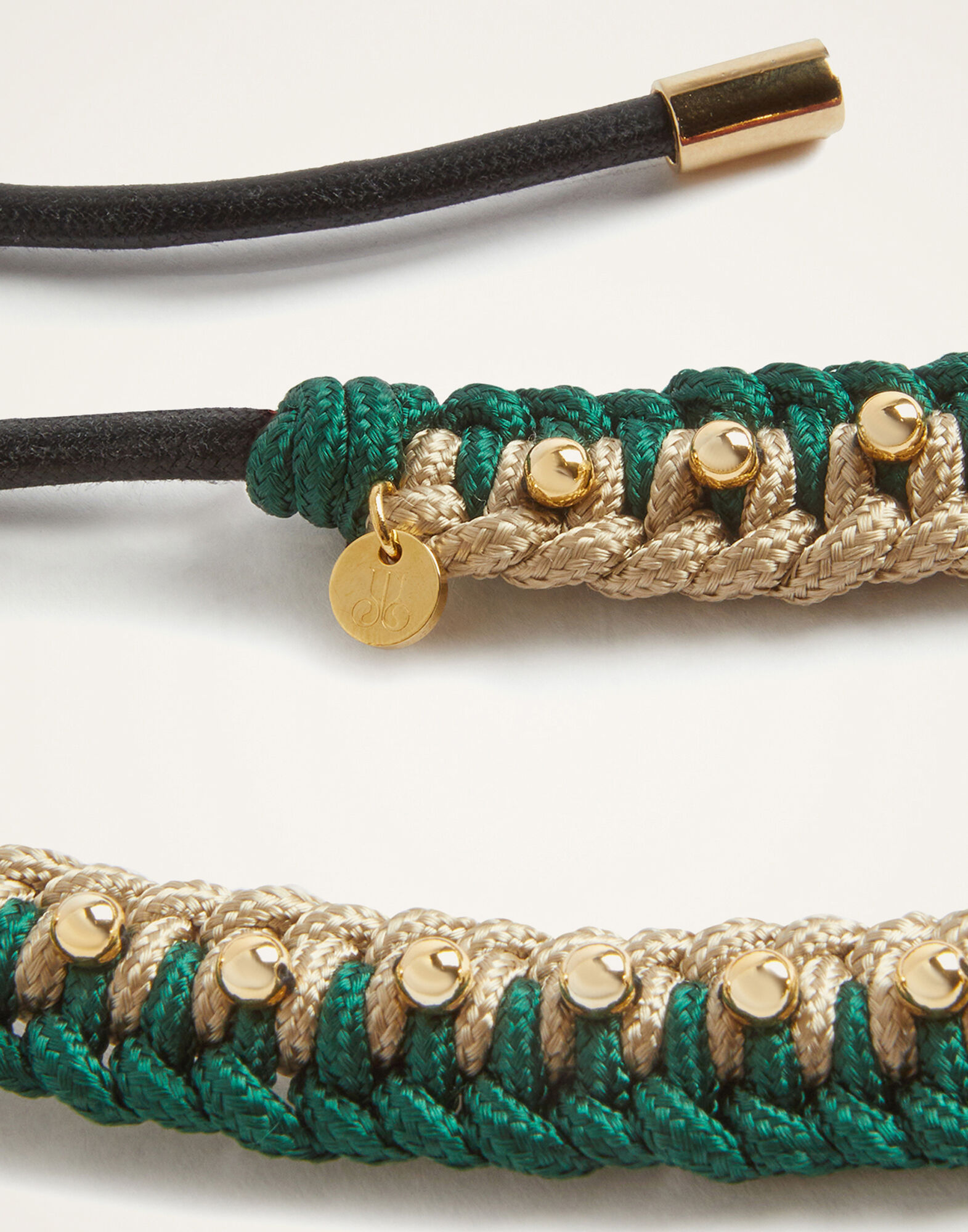 La DoubleJ Better Together Belt Bicolor Emerald & Ivory BEL0011ROP001VA355GR04