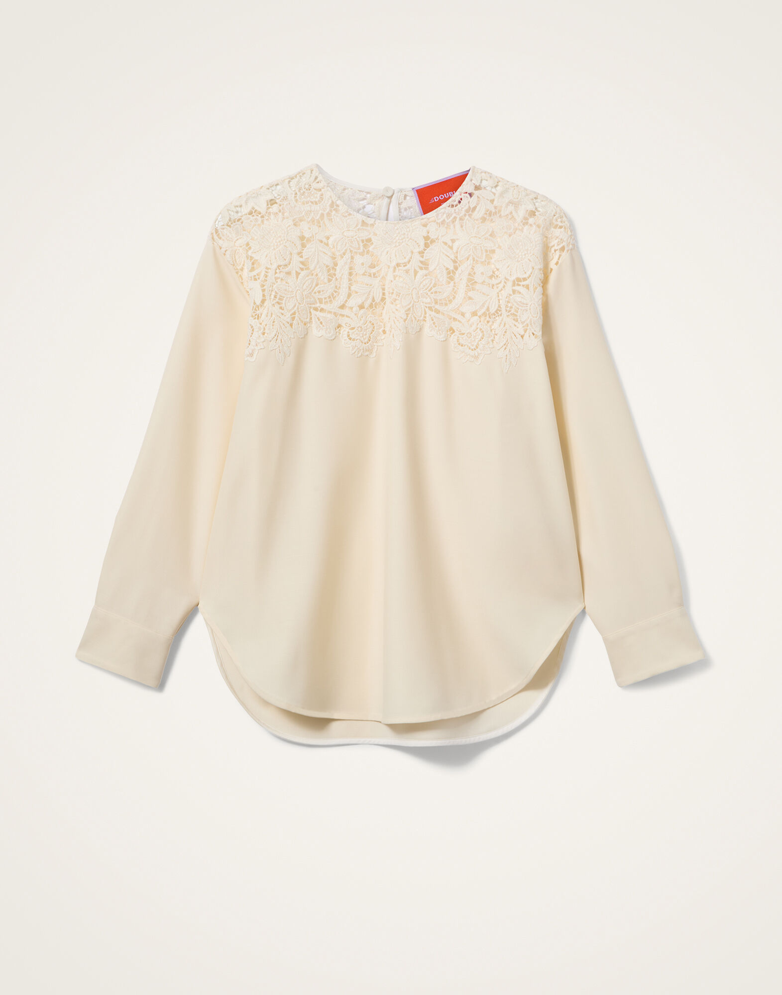 La DoubleJ Glow Home Top Solid Ecru SHI0154WOL035SOLIDBR05