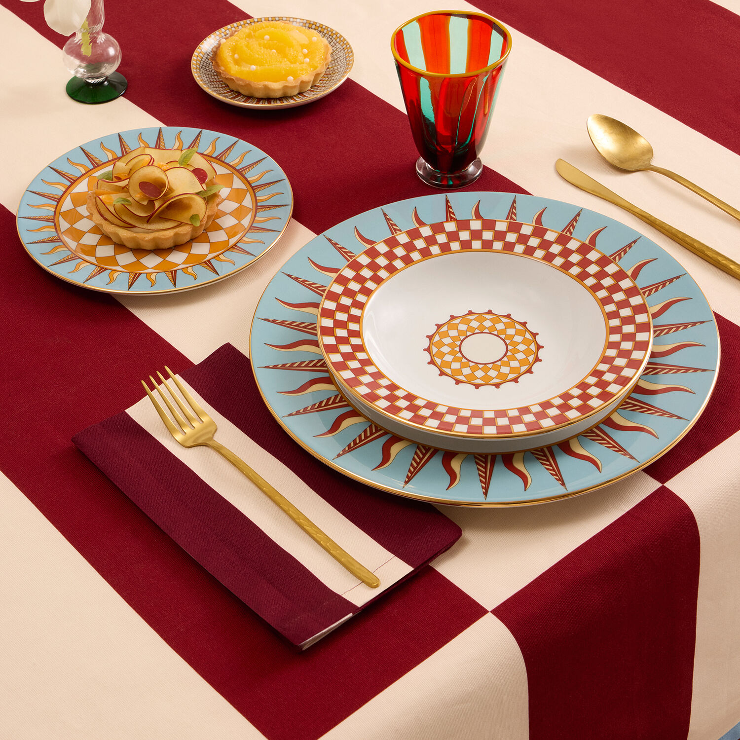 La Doublej Large Napkins Set Of 2 In Contrada Bordeaux