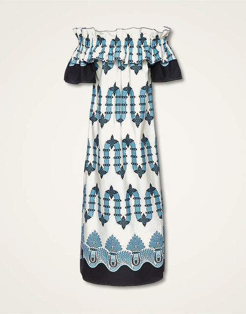 La DoubleJ Breakfast Dress Scirocco Plac&eacute;e Ivory DRE0331COT039SCI03WH04