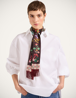 La DoubleJ Skinny Scarf La DoubleJ Skinny Scarf Zooflora Placée Light Blue SCA0075SIL006ZOF06BU01