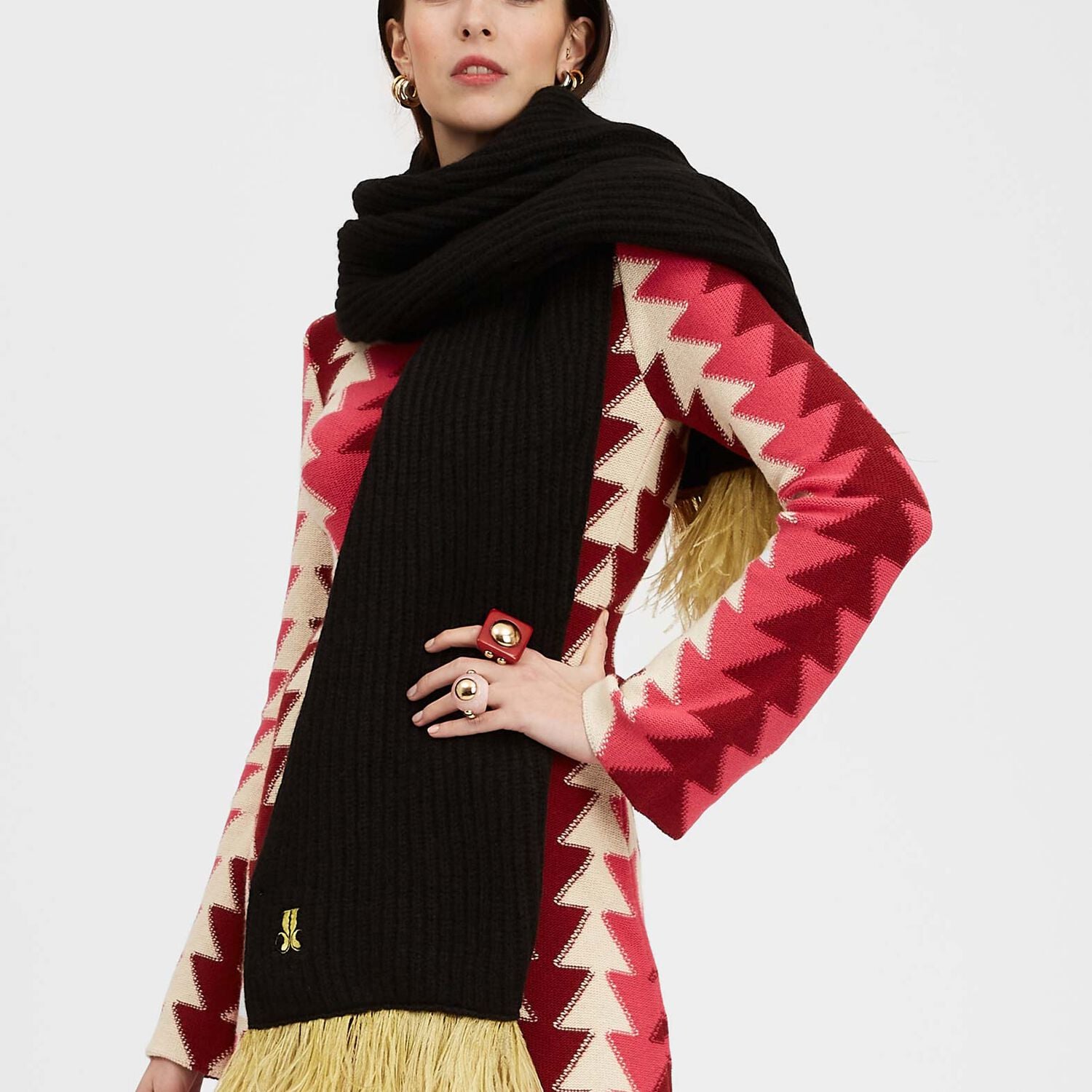  La Doublej Foulards & Scarves Women - High Kick Scarf Anthracite One Size 68%baby Alpaca 22%polyammide 10%wool Merino Fine 