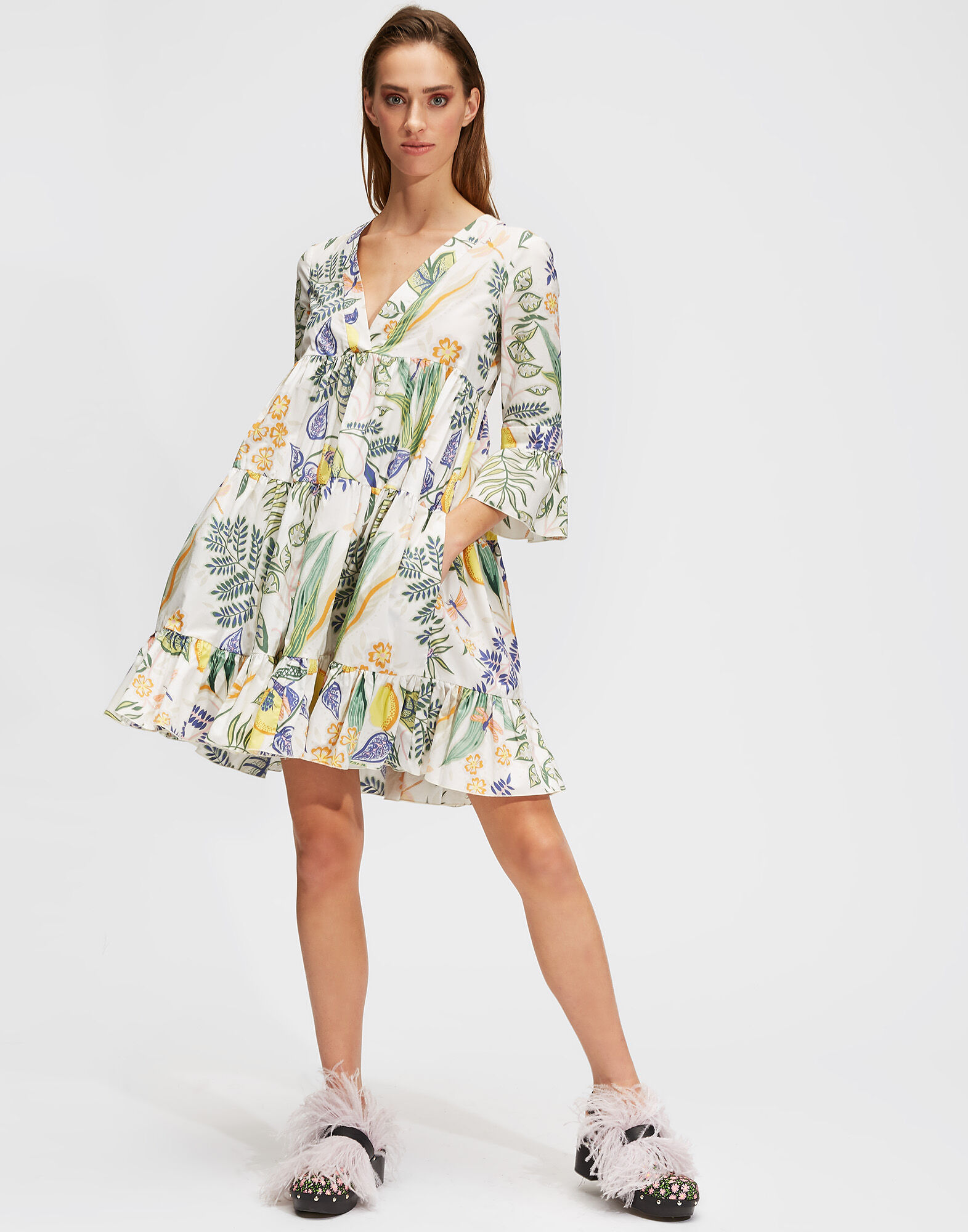 LaDoubleJ Short Jennifer Jane Dress Botanical DRE0164COT001BOT0001
