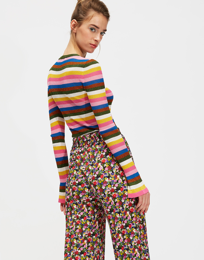 LaDoubleJ Flute Knit Top LaDoubleJ Flute Knit Top Multicolor Pink PUL0023KNI018VAR0033