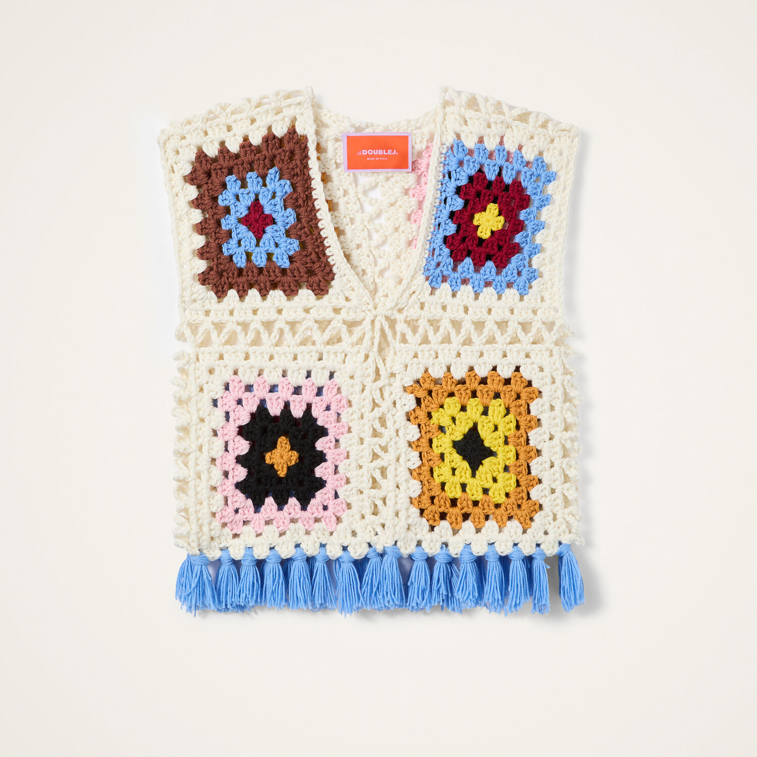 La Doublej Sole Star Crochet Top In Multi