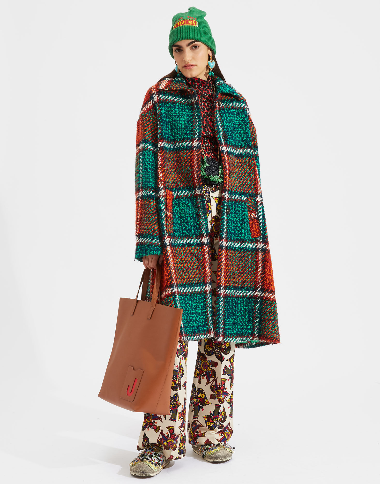 LaDoubleJ Boxy Coat Check Multicolor JAC0014WOL002CHE0005