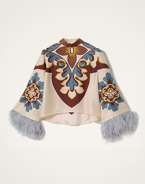 La DoubleJ Make An Exit Top Palazzo Placée Chocolate TOP0141SIL006PAL08BR07