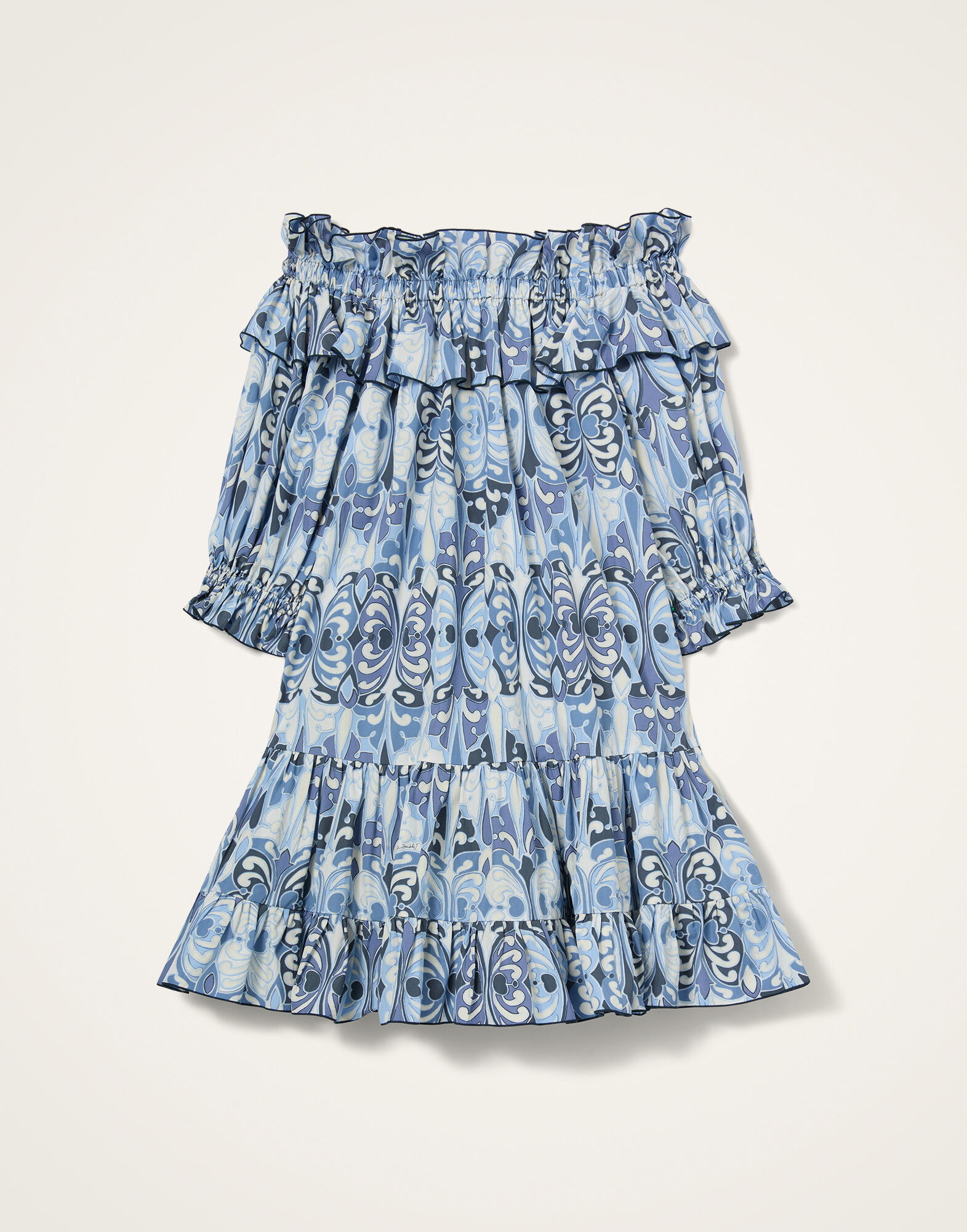 La DoubleJ Mini Breakfast Dress Cocoon Blue DRE1075COT039COC01BU03