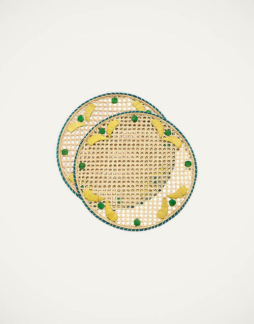 La DoubleJ Raffia Placemats Set Of 2 La DoubleJ Raffia Placemats Set Of 2 Capri Yellow TBM0011RAF007CAP0003