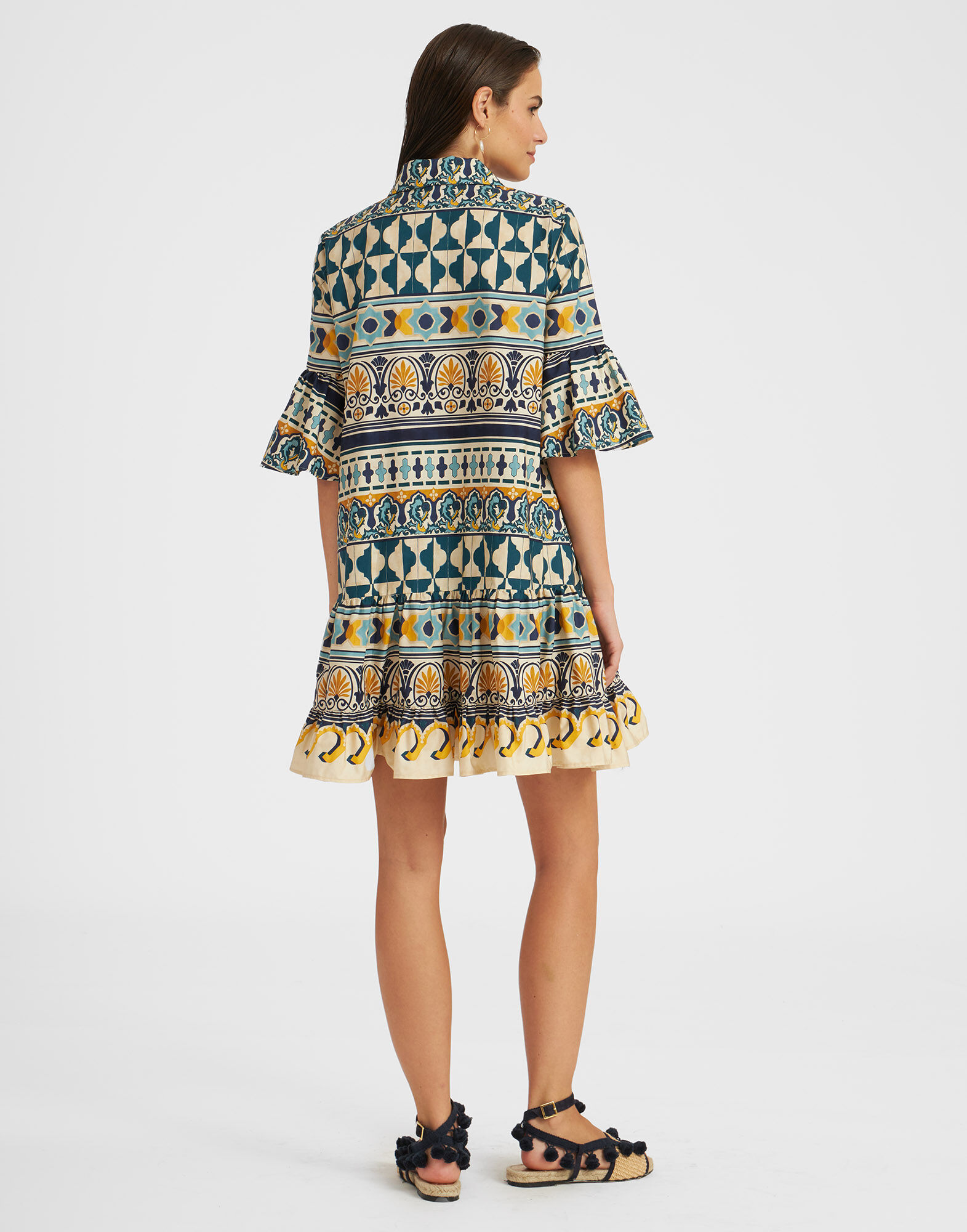 La DoubleJ Choux Dress Casareale Small Plac&egrave;e Cream DRE0193COT039REA02WH03