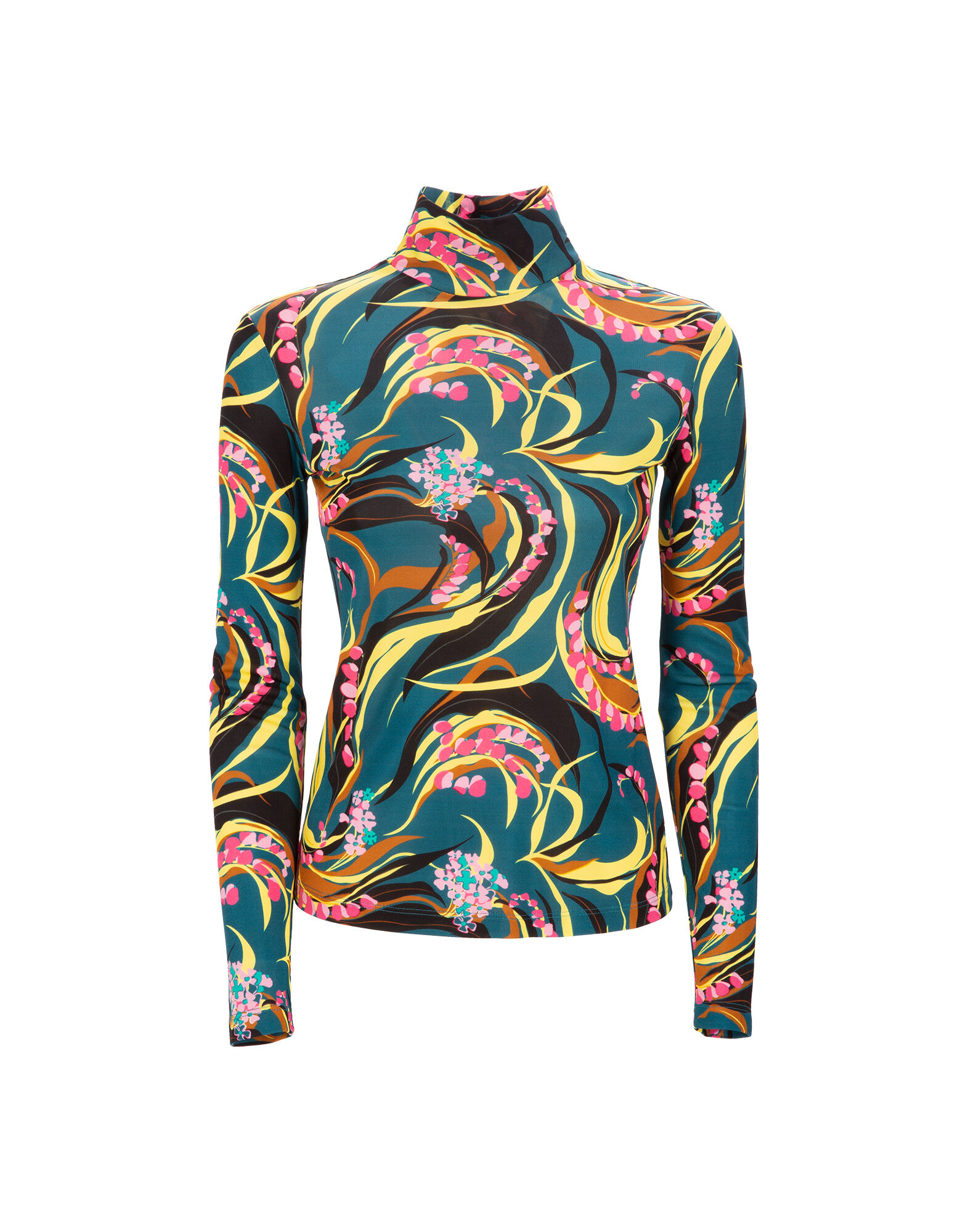 LaDoubleJ Turtleneck Windy Flowers Blu SHI0030JER003WIN0002