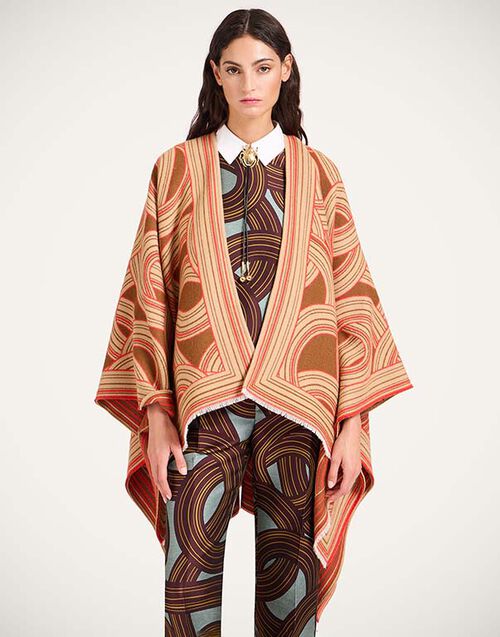 La DoubleJ Soul Poncho Montecarlo Placée Camel SCA0059WOL025MTC04BR01