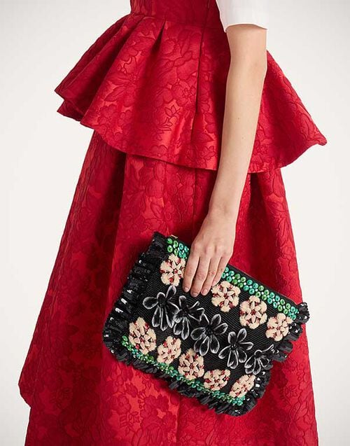 La DoubleJ Hand Pochette La DoubleJ Hand Pochette Bloomy Black BAG0081EMB108MXF02BL01
