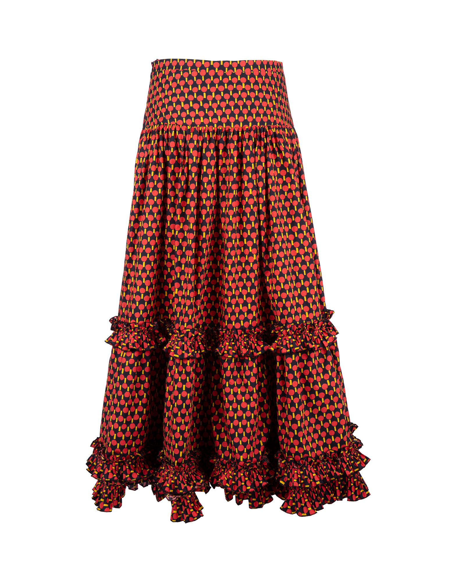 LaDoubleJ Salsa Skirt Ping Pong Rosso SKI0020COT001PIN0002