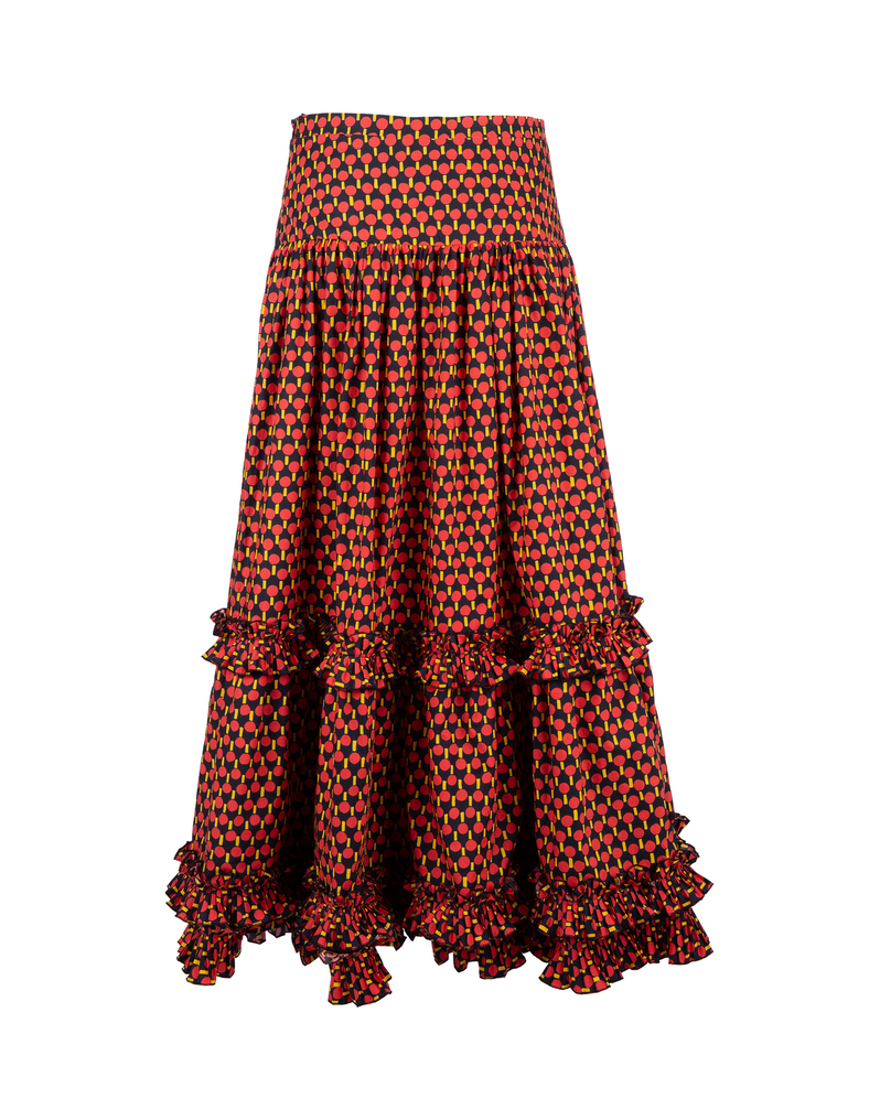 LaDoubleJ Salsa Skirt LaDoubleJ Salsa Skirt Ping Pong Rosso SKI0020COT001PIN0002