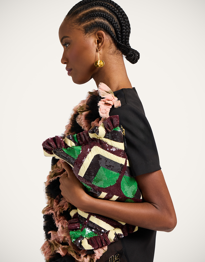 La DoubleJ Hand Pochette La DoubleJ Hand Pochette Domino Military Green BAG0081PAI017DOM07GR12