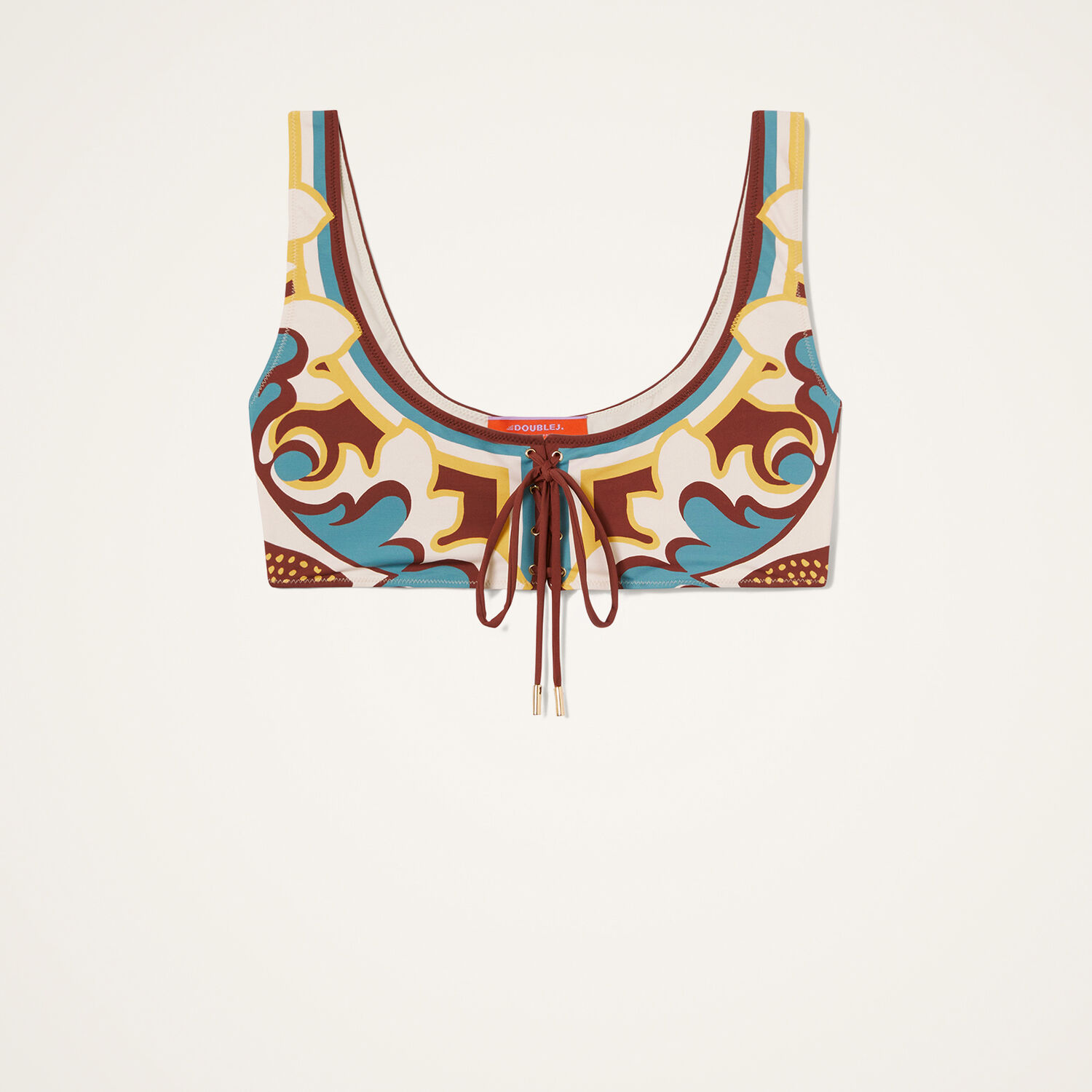 La Doublej Sunset Floral Bikini Top In Multi