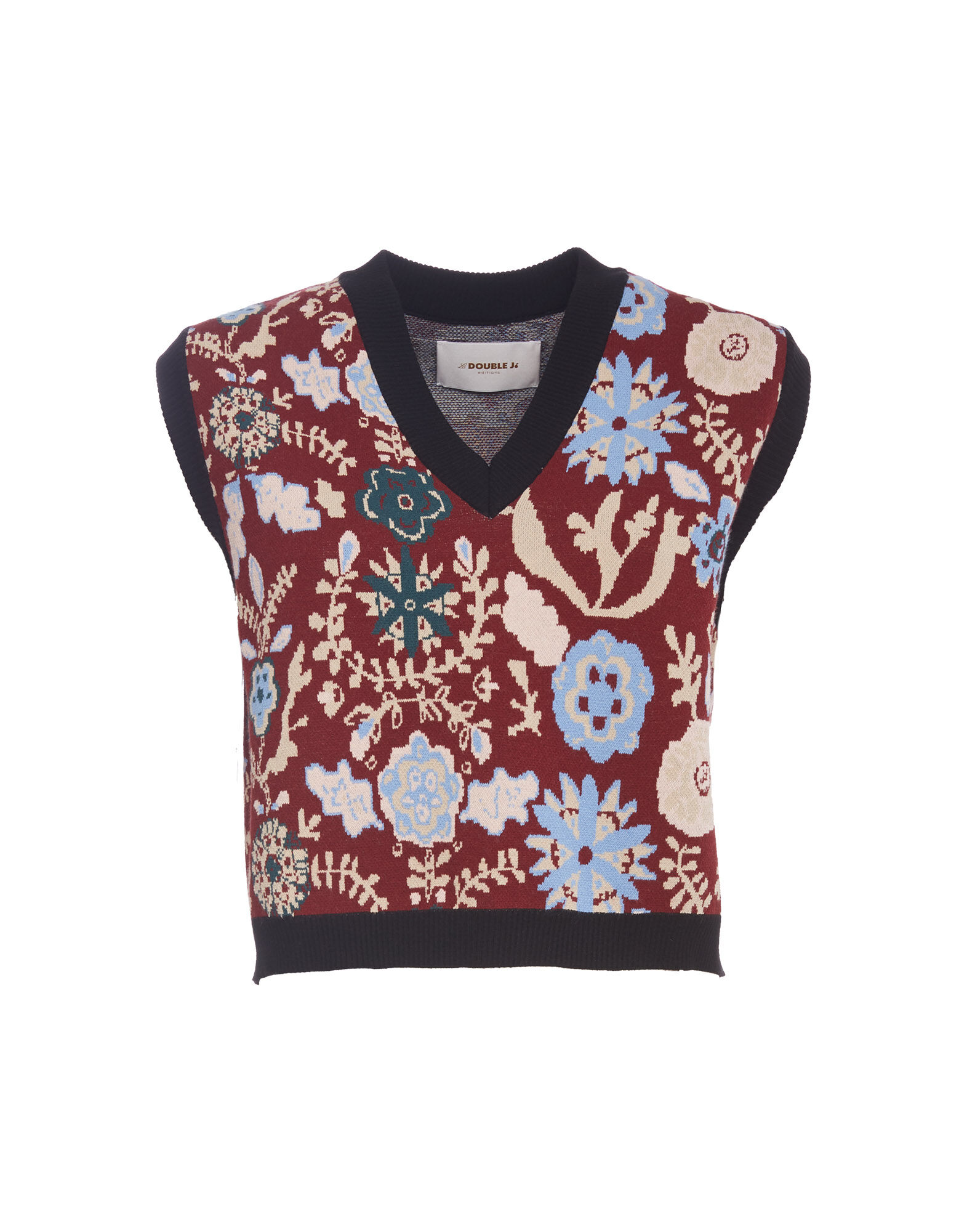 LaDoubleJ Sweater Vest Fire Flower Bordeaux PUL0050KNI035FIR0002