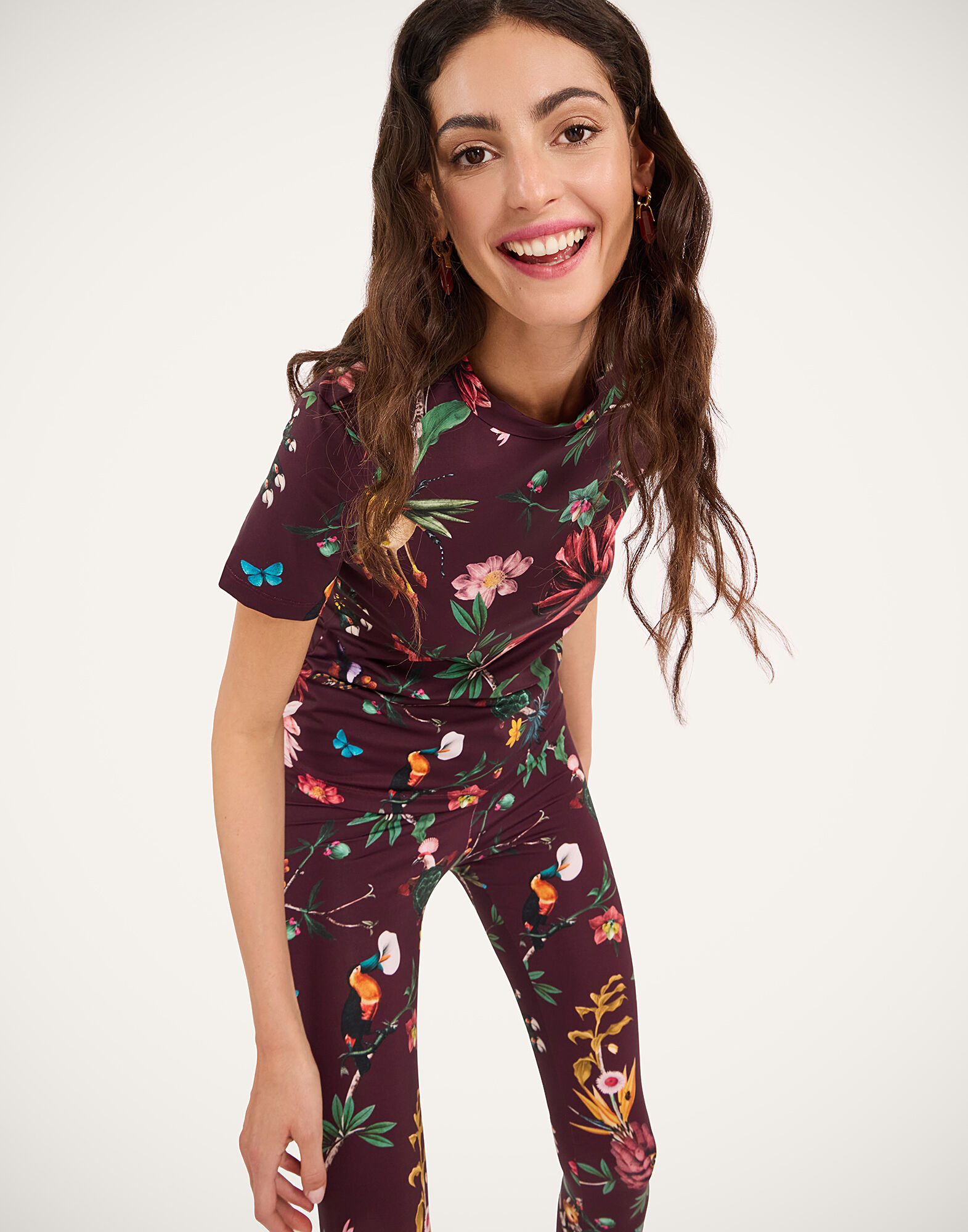 La DoubleJ Jazzercize T-Shirt Zooflora Burgundy TSH0010JER005ZOF02RE02