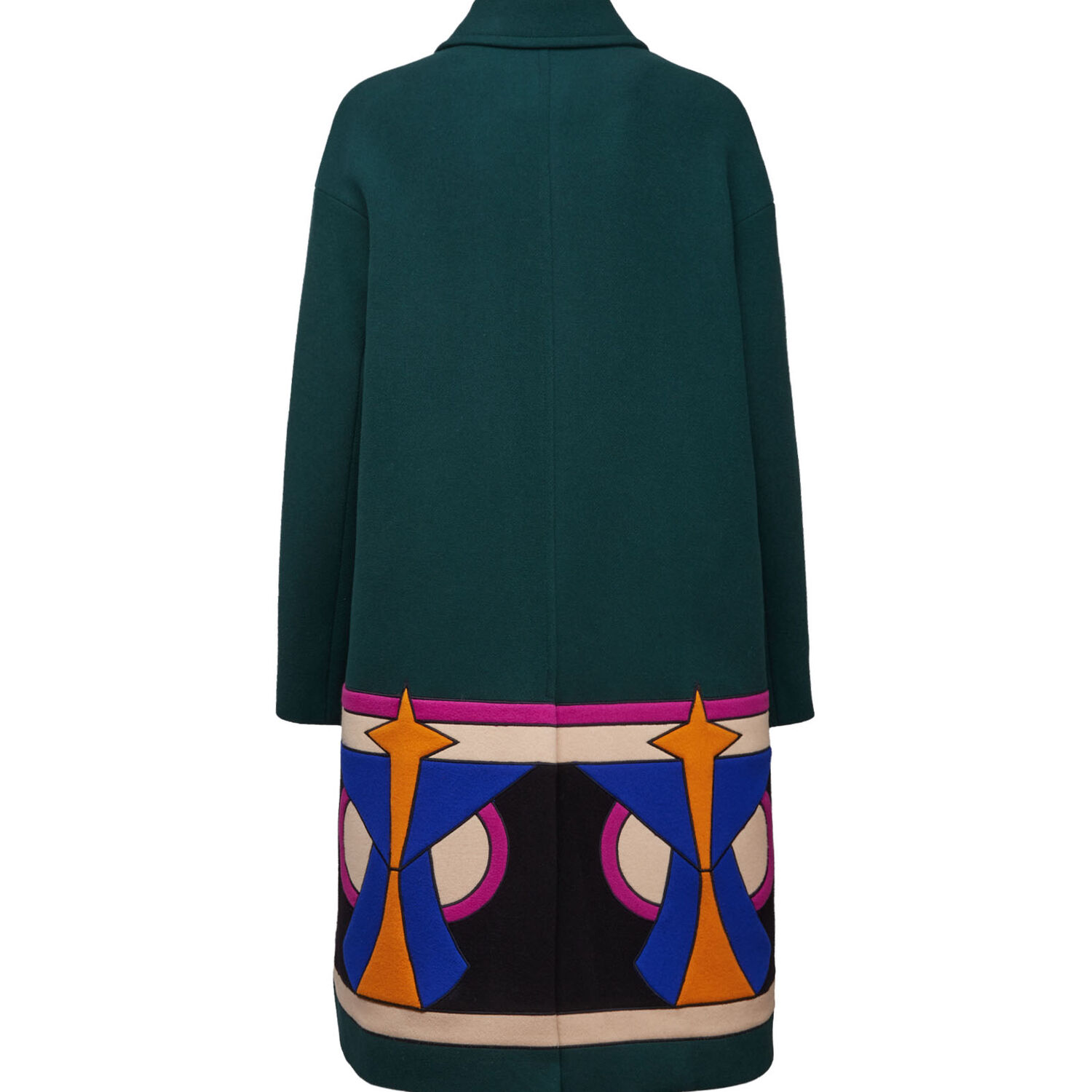 Shop La Doublej Boxy Coat Intarsia In Dark Green