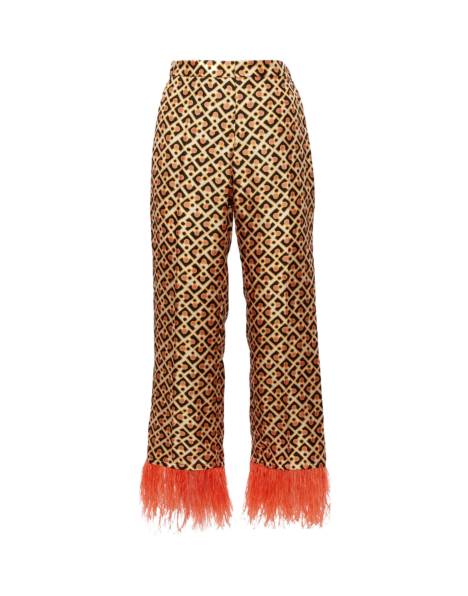 La DoubleJ Boudoir Trousers (With Feathers) Puzzle Rosa TRO0043SIL001PUZ0002