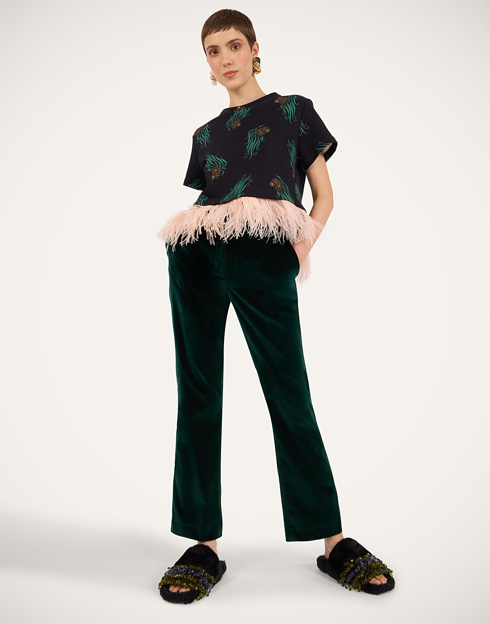 La DoubleJ 24/7 Pants Solid Blue Petrol TRO0069VEL011SOLIDBU05