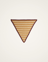 La DoubleJ Crochet Triangle Scarf La DoubleJ Crochet Triangle Scarf Multicolor Ocher & White SCA0068KNI168VA407OR06