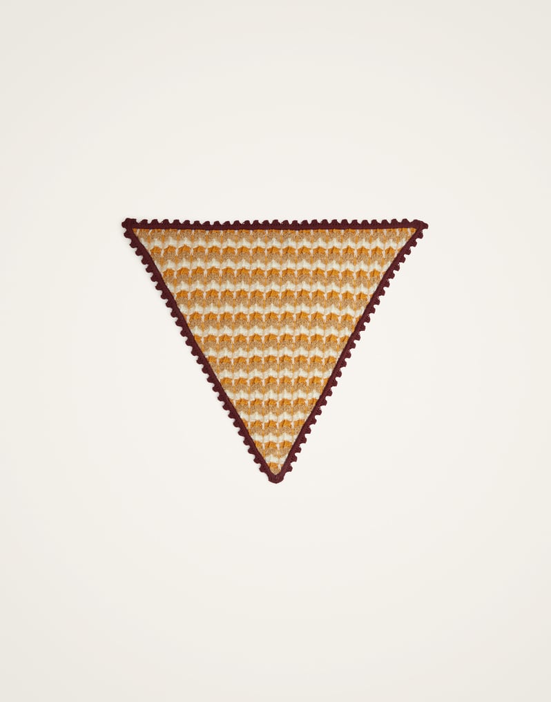 La DoubleJ Crochet Triangle Scarf La DoubleJ Crochet Triangle Scarf Multicolor Ocher & White SCA0068KNI168VA407OR06