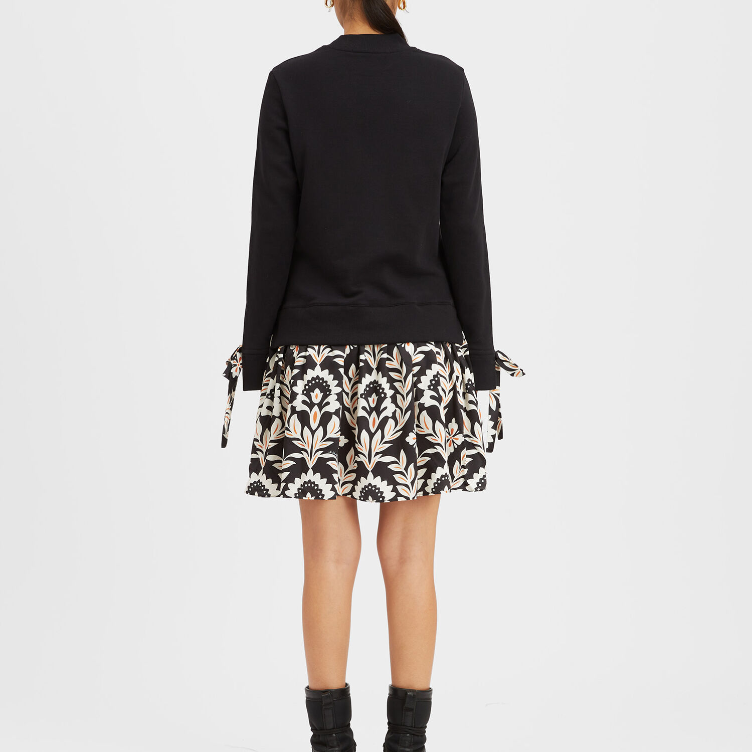 La Doublej Sporty Floral-print Minidress In Ghirlanda Black