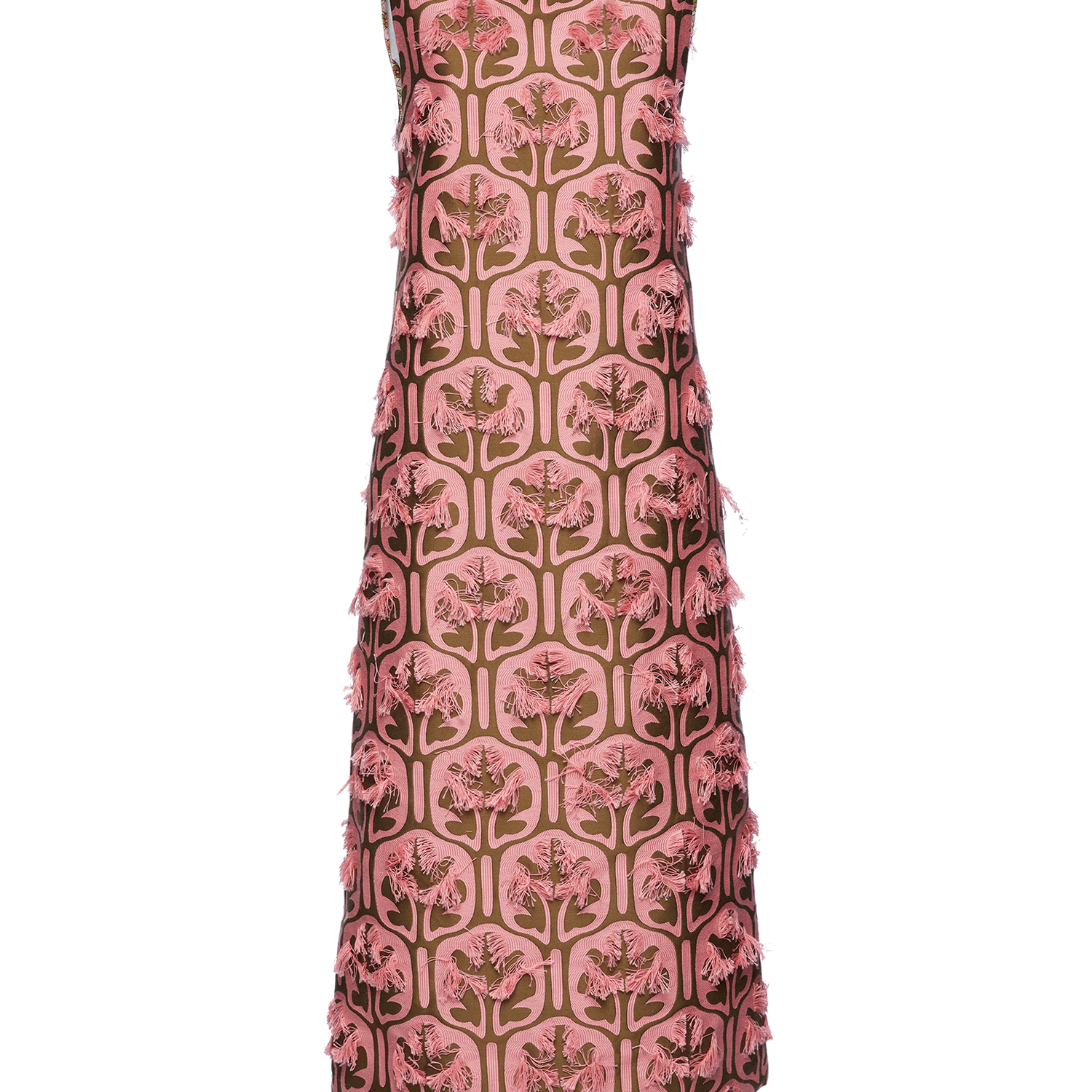 La Doublej Column Dress In Grove Kaki/pink