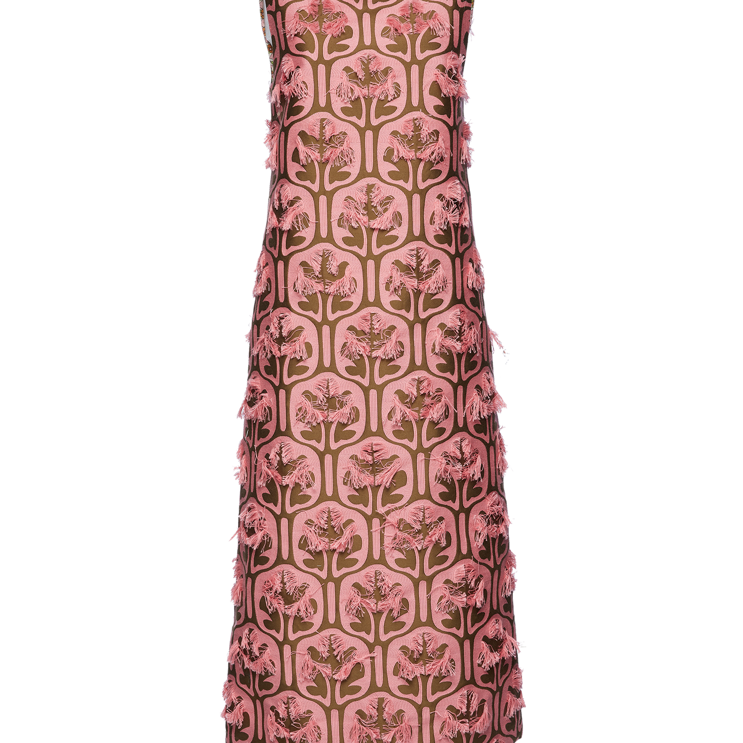 Shop La Doublej Column Dress In Grove Kaki/pink