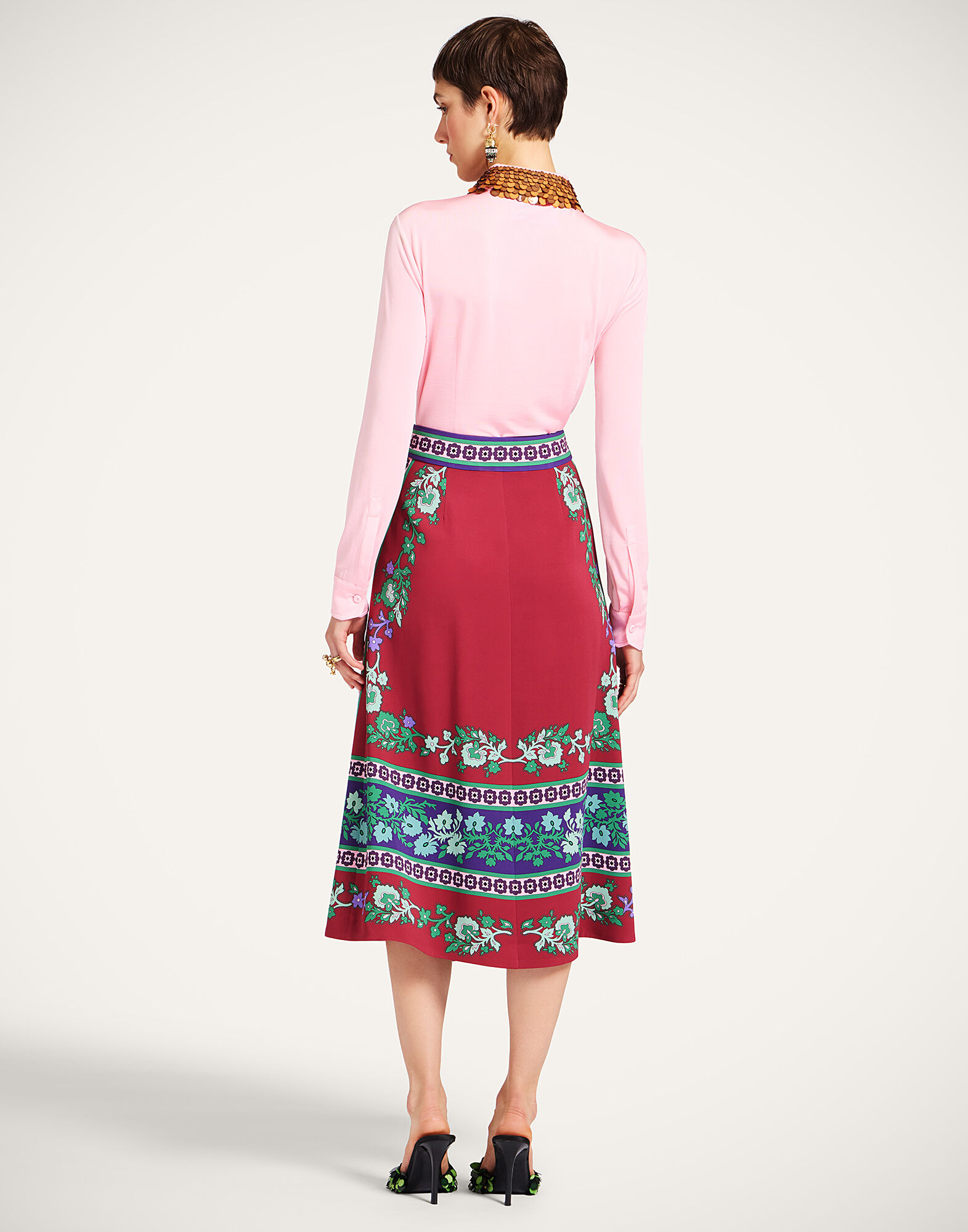 La DoubleJ Santa Monica Skirt Regalia Plac&eacute;e Red SKI0033VIS006REG02RE01