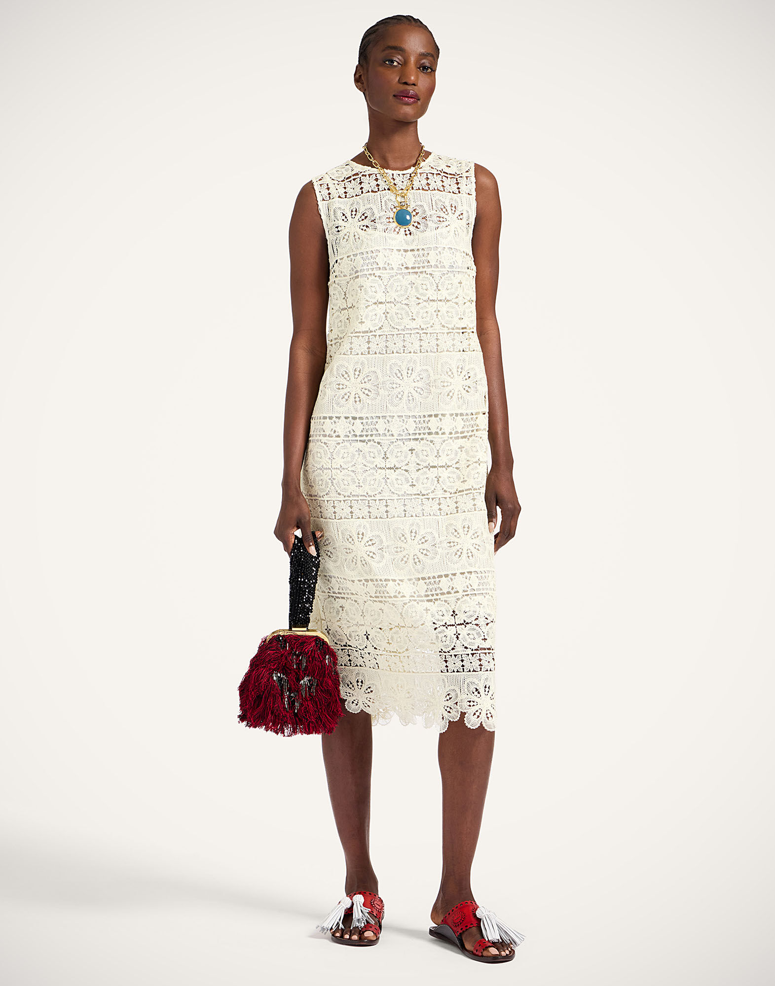 La DoubleJ Column Dress Caper Light Yellow DRE0389EMB104CEP03YE01