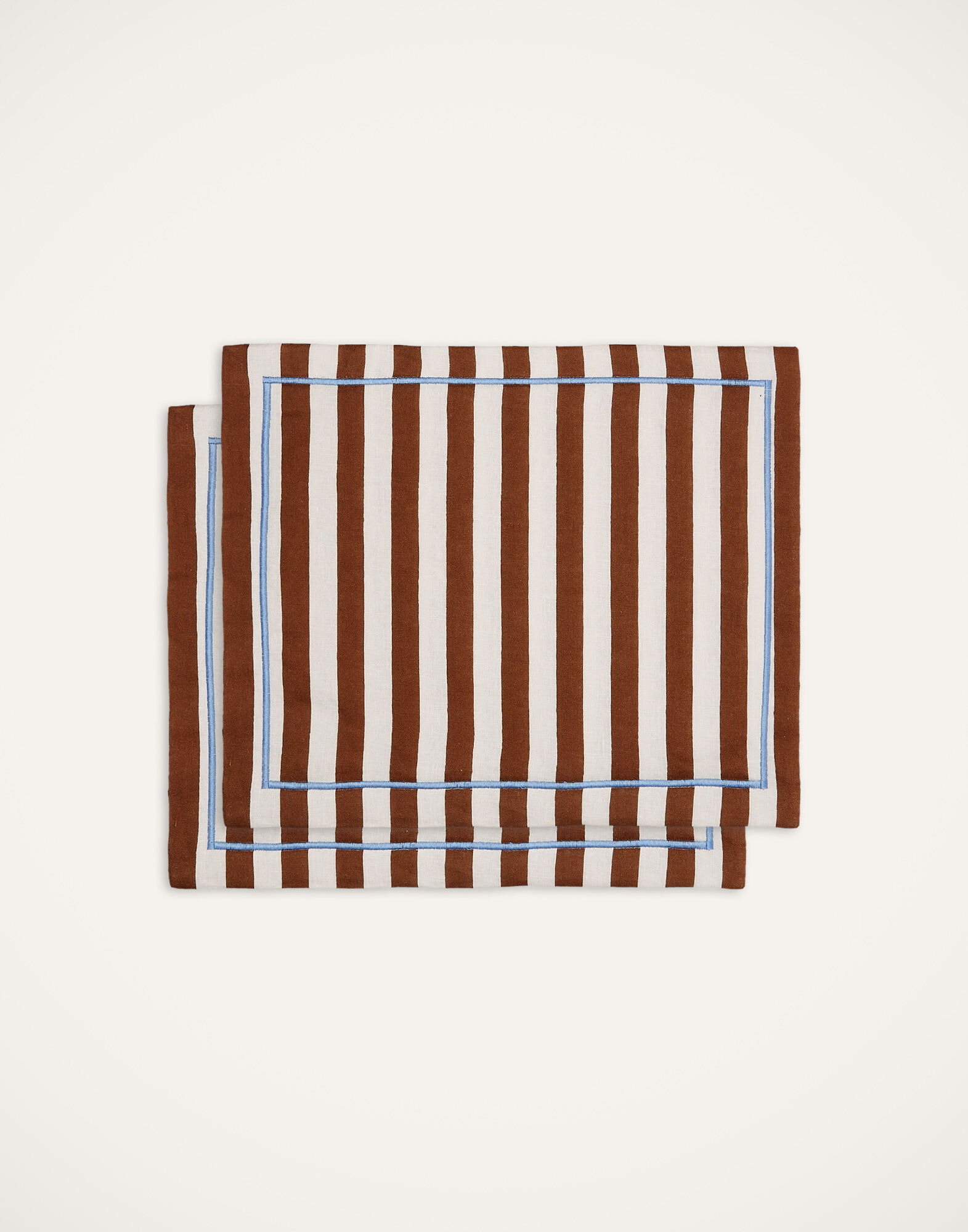 La DoubleJ Placemat Set Of 2 Riviera Cioccolato TBM0010LIN001RIV0004