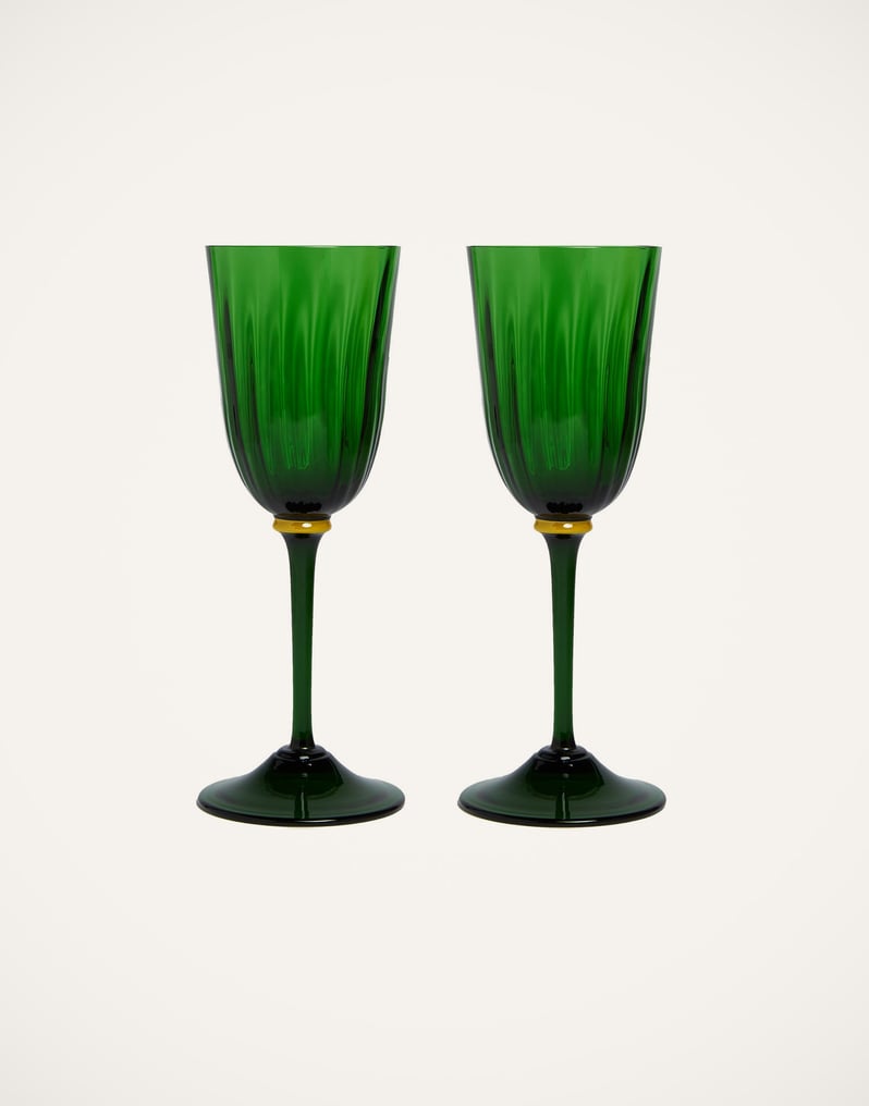 La DoubleJ Wine Glasses Set Of 2 La DoubleJ Wine Glasses Set Of 2 Green GLA0020MUR001GRE0001