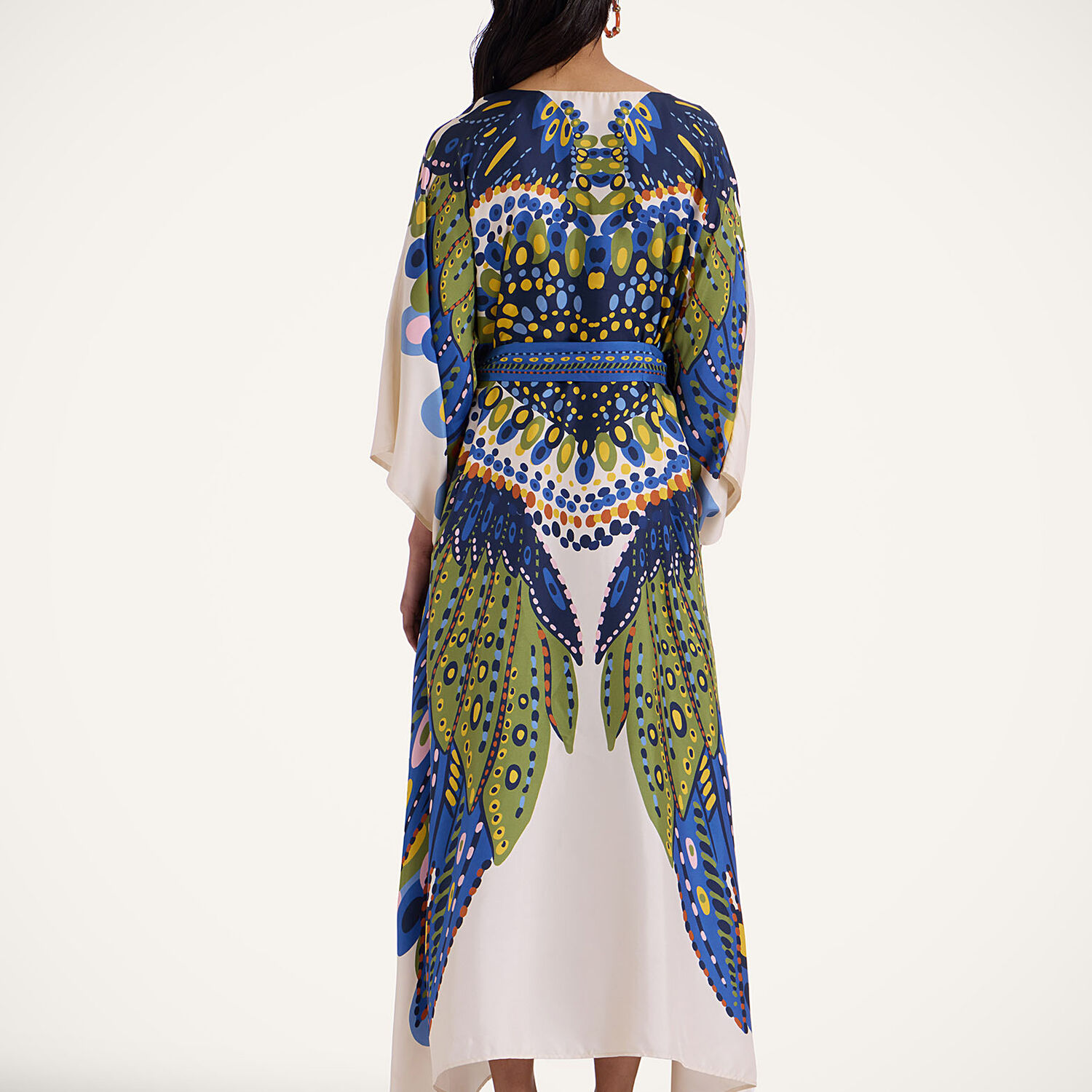 La Doublej Multicolor Kaftan With Belted Waist And All-over Graphic Print In Chakra Placée Multicolor