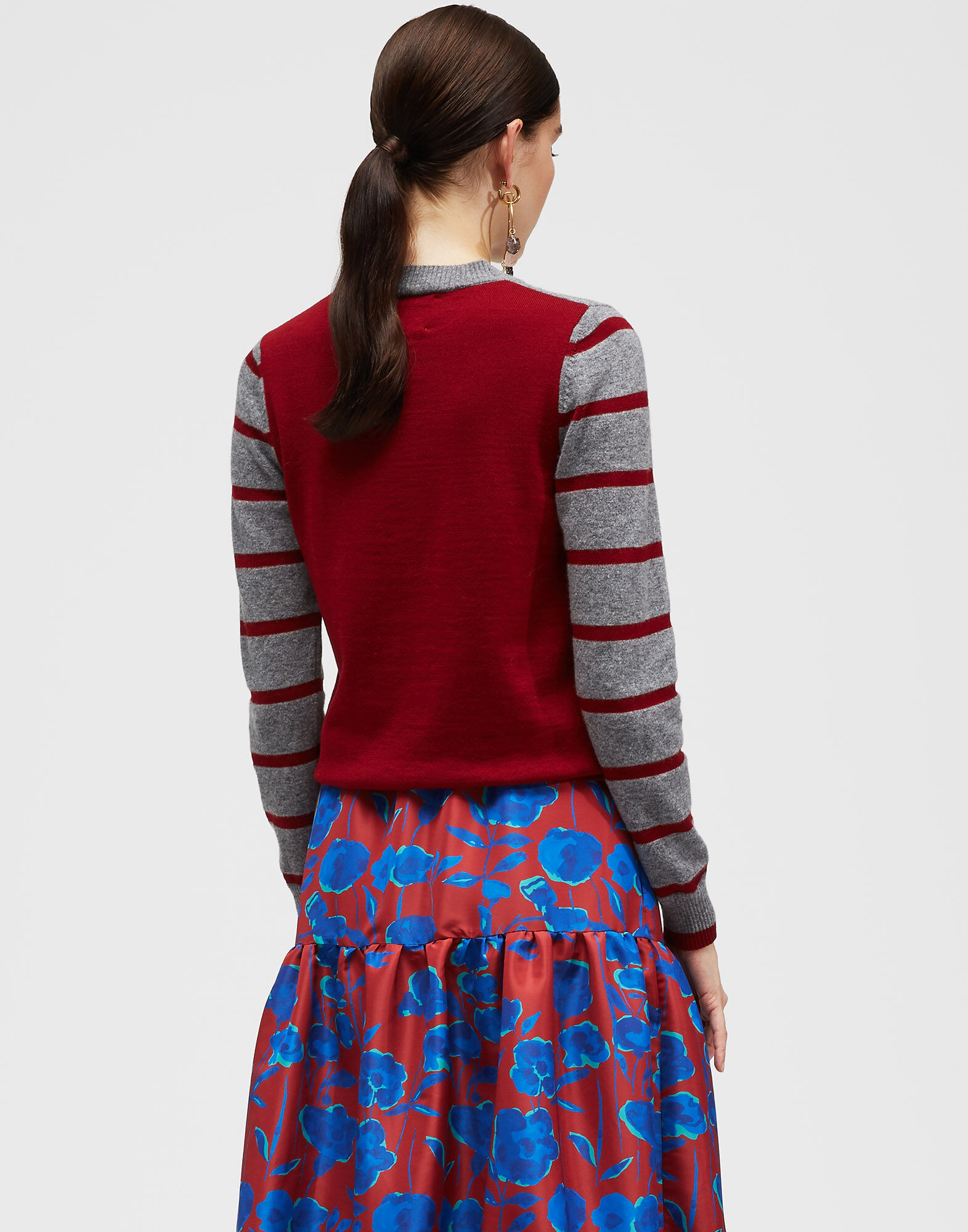 LaDoubleJ Skinny Crew Neck Grigio PUL0038KNI029GRI0001