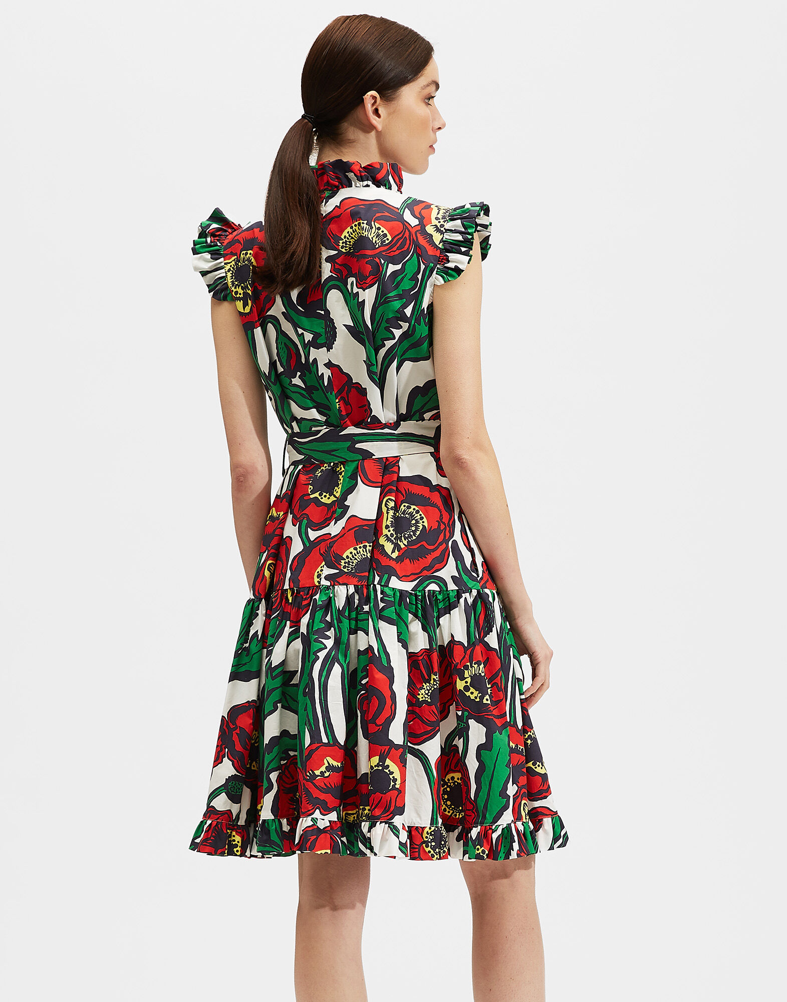 LaDoubleJ Short And Sassy Dress Big Blooms Bianco DRE0003COT001PFI0003