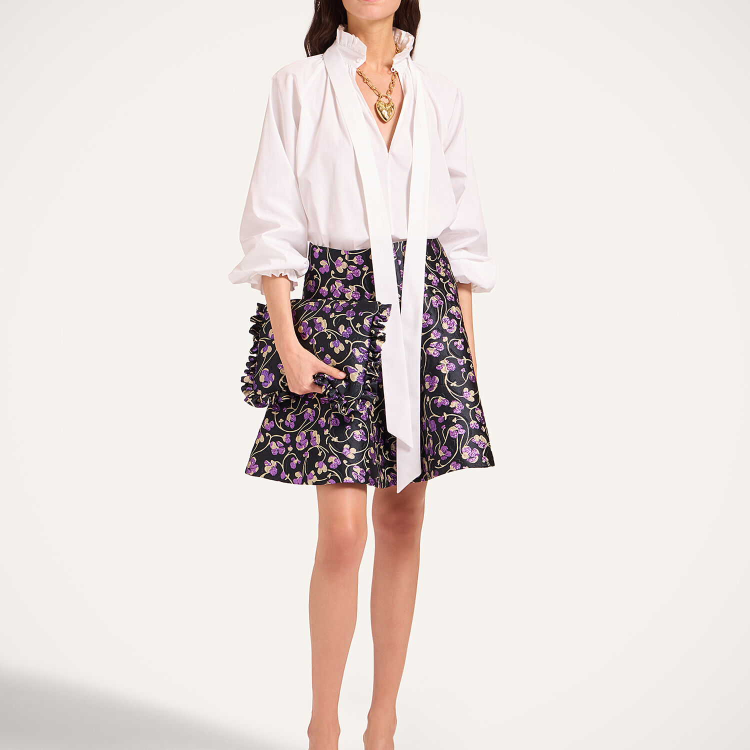  La Doublej Skirts Women - Mini Dolce Vita Skirt Honeysuckle Black M 88% Polyester 7% Silk 5% Polyamide 