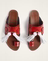 La DoubleJ Sandy Slides La DoubleJ Sandy Slides Solid Red SHO0110LEA014SOLIDRE01