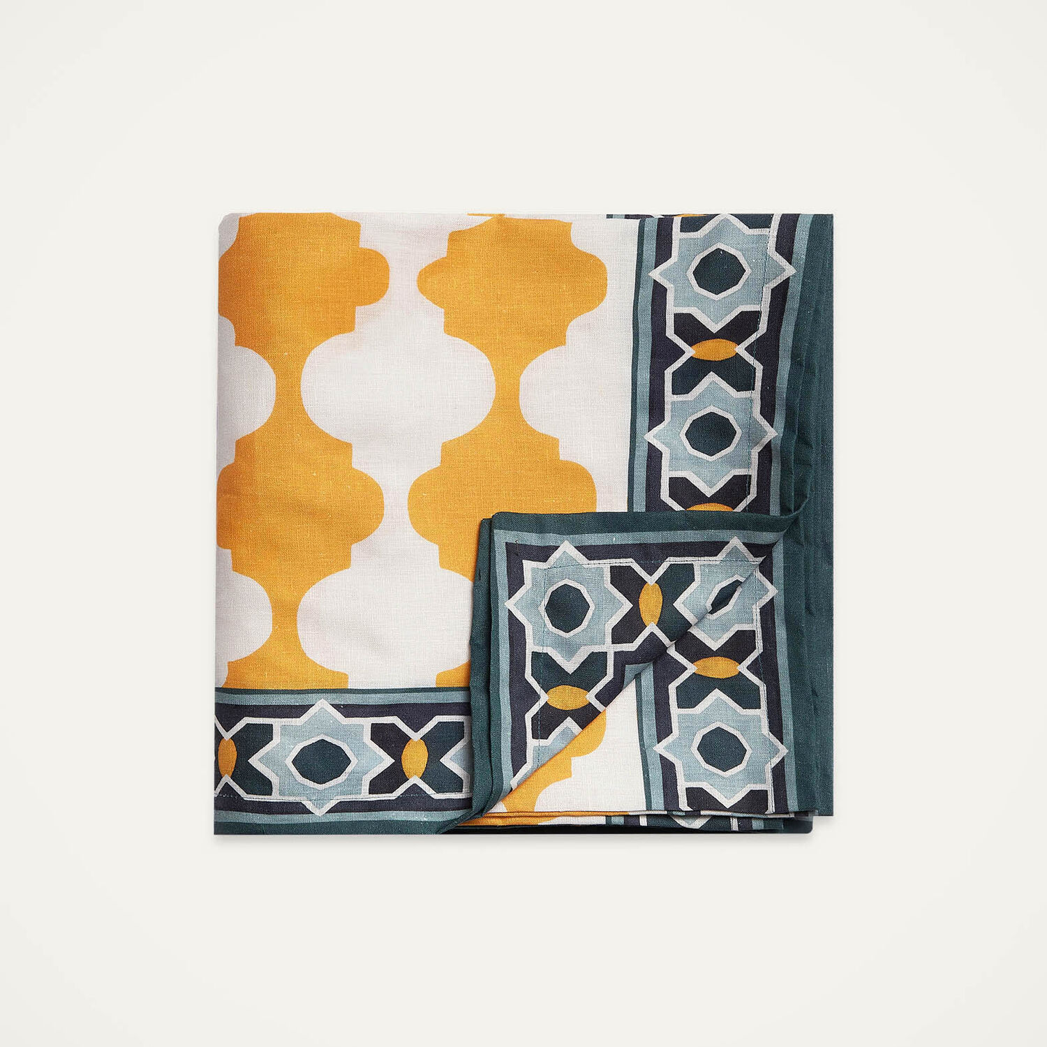 La Doublej Medium Plaza Tablecloth In Plaza Yellow
