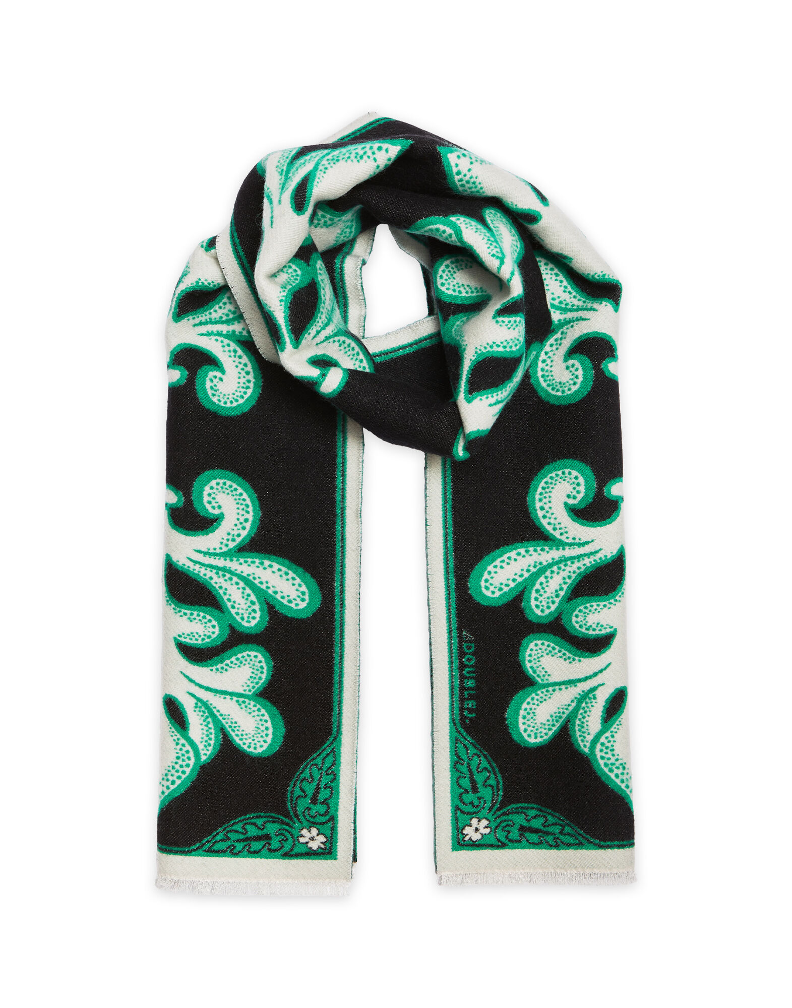 La DoubleJ Herald Scarf 30 Herald Black SCA0057WOL025VA323BL01