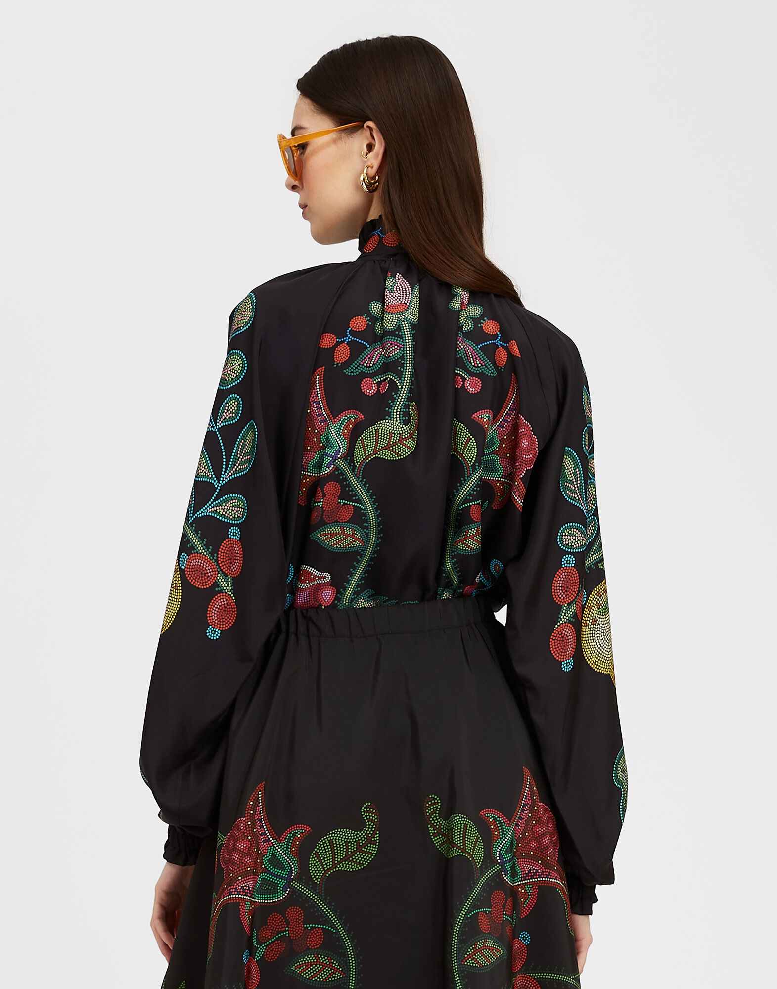 La DoubleJ Cerere Blouse Grenadilla Plac&eacute;e Black SHI0086SIL009GRN01BL01