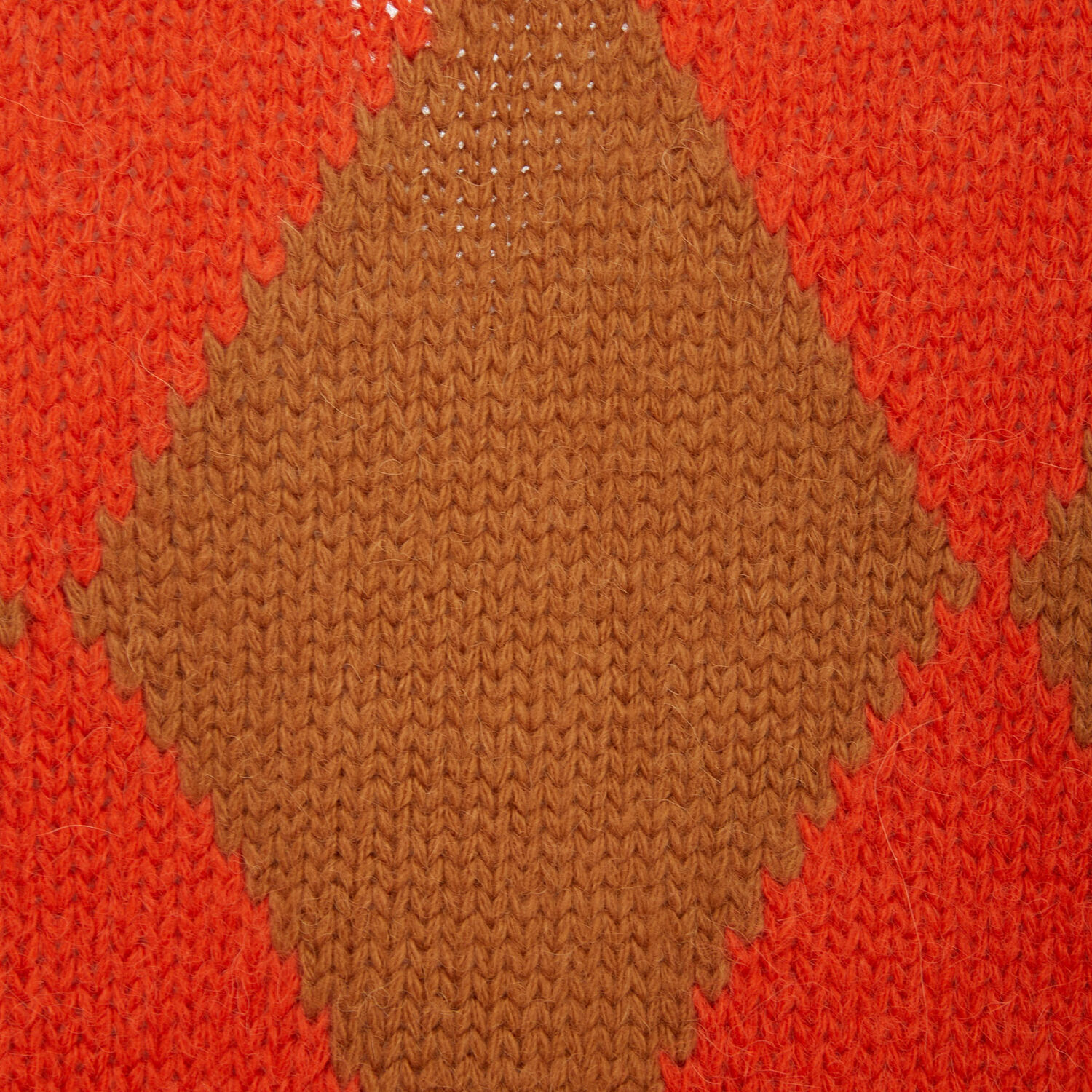 La Doublej Argyle Cardigan In Camel & Orange
