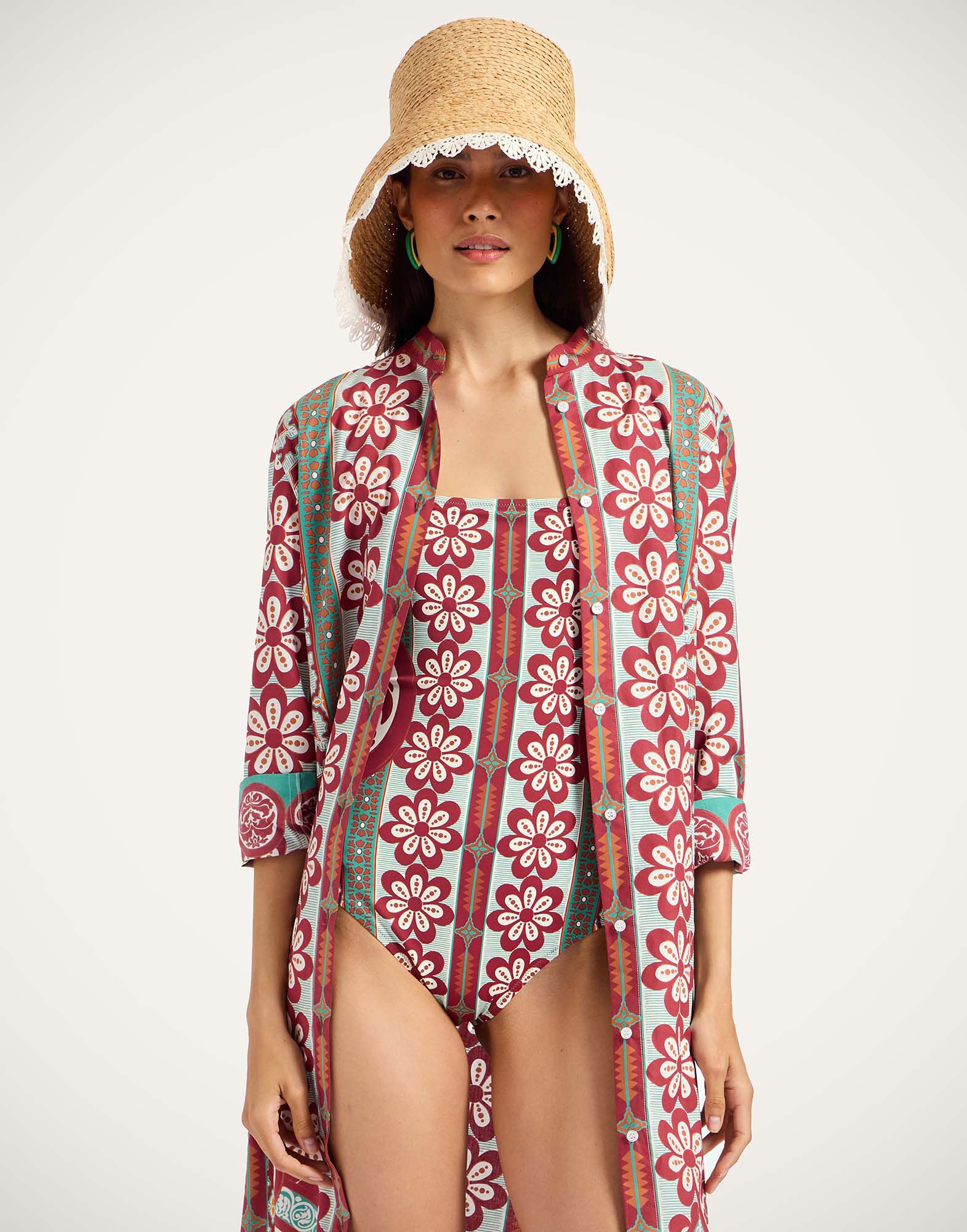 La DoubleJ Elle Swimsuit Pagoda Plac&eacute;e Rust SWI0055LYC006PAG01OR04