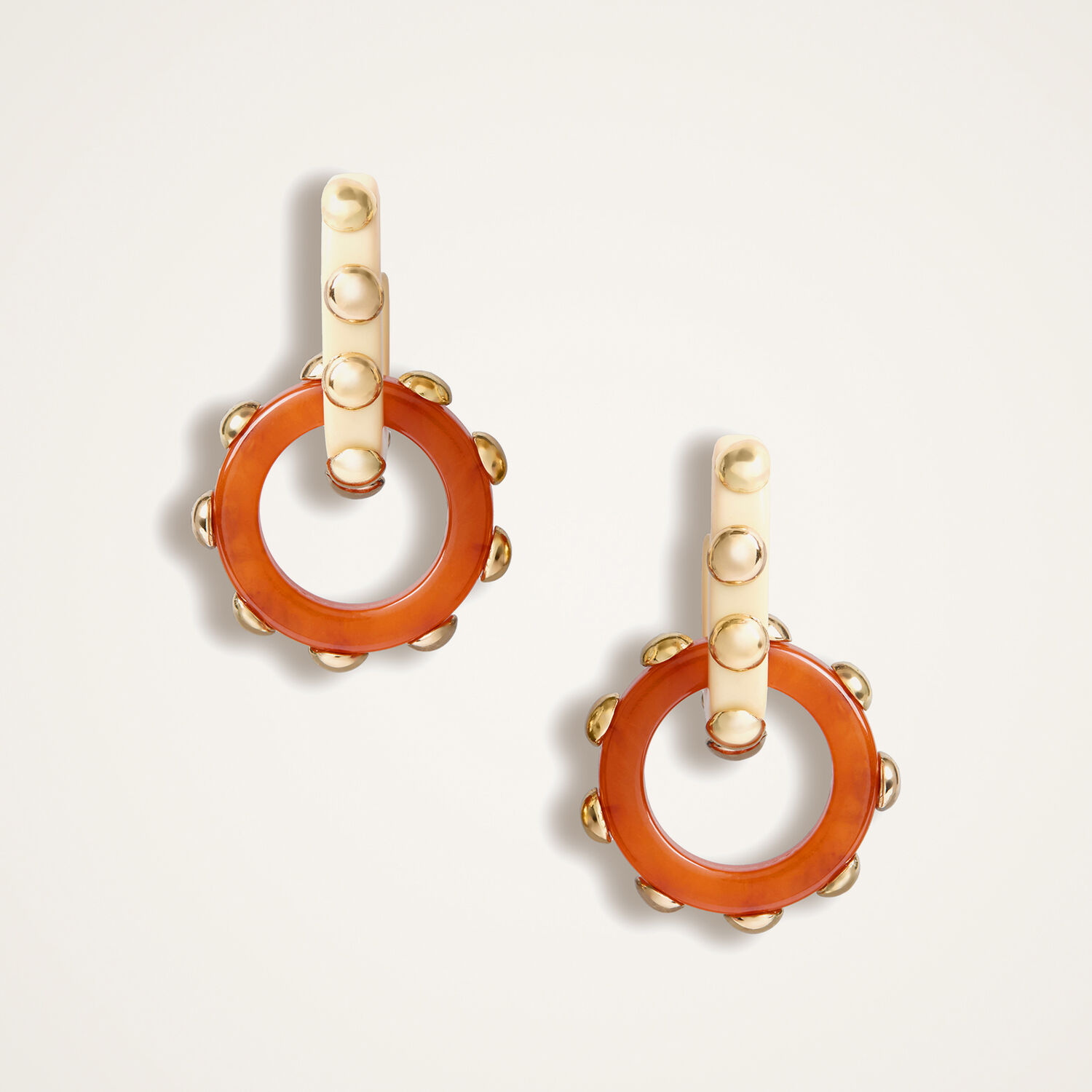 La Doublej Double Hoop Earrings In Solid Orange